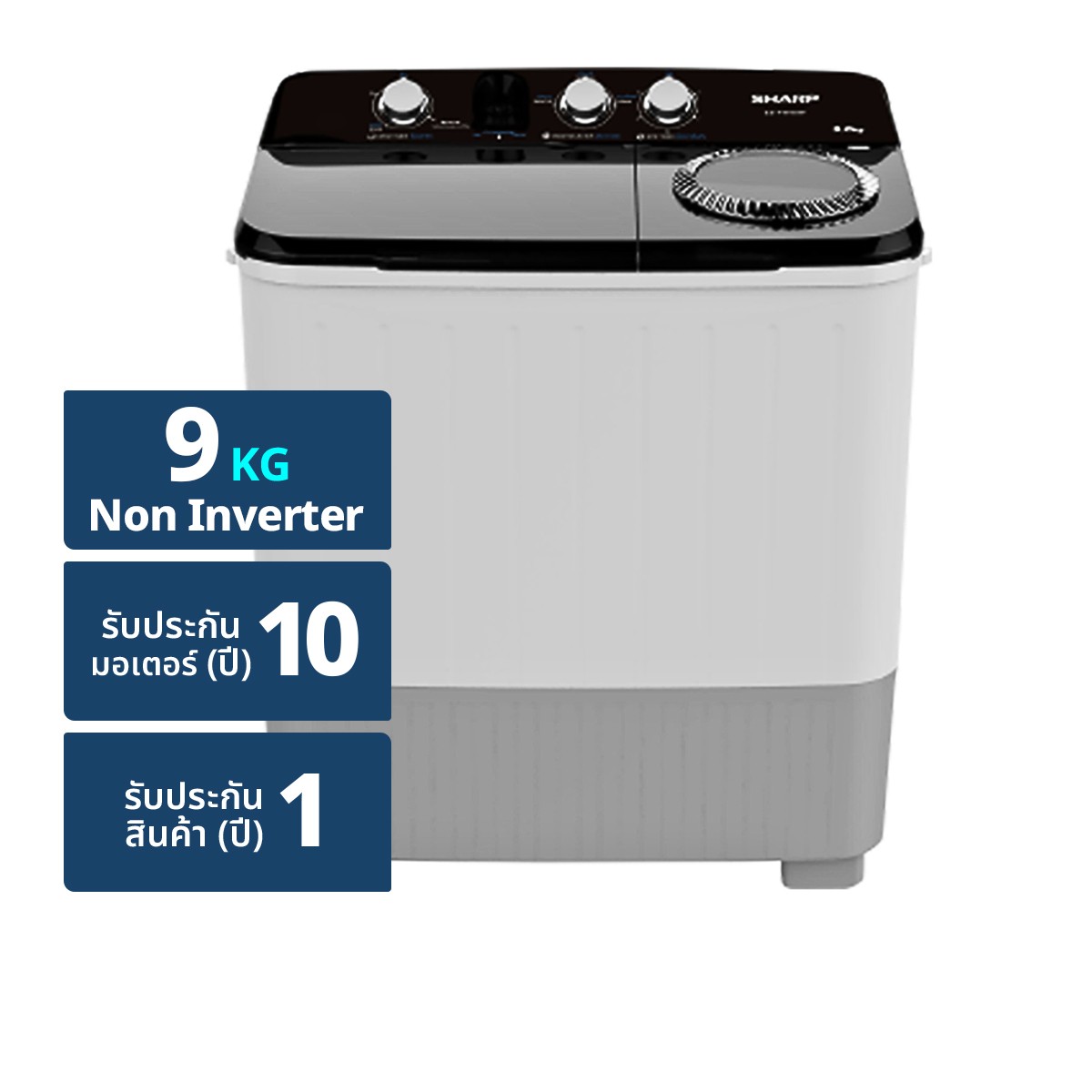 SHARP Twin Tub Washing Machine Model ES-TW90W Size 9 kg. Color White