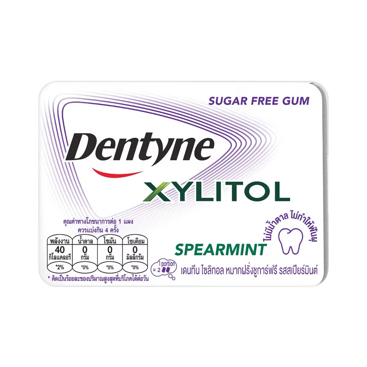 DENTYNE Xylitol Spearmint Flavored Sugar-Free Gum 11.2 g.