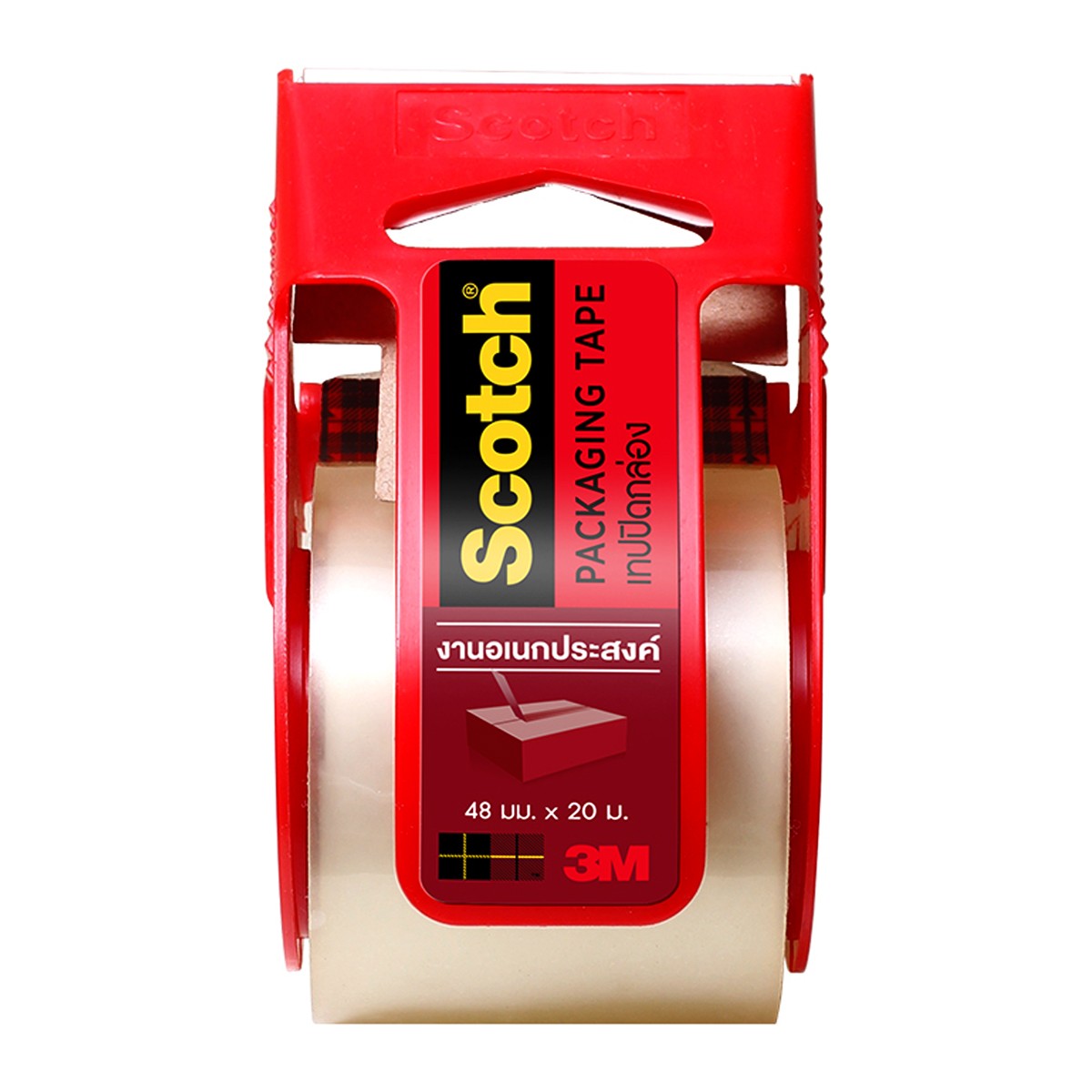 SCOTCH 3M Transparent Packaging Tape with Cutter Size 48 mm. x 20 m.