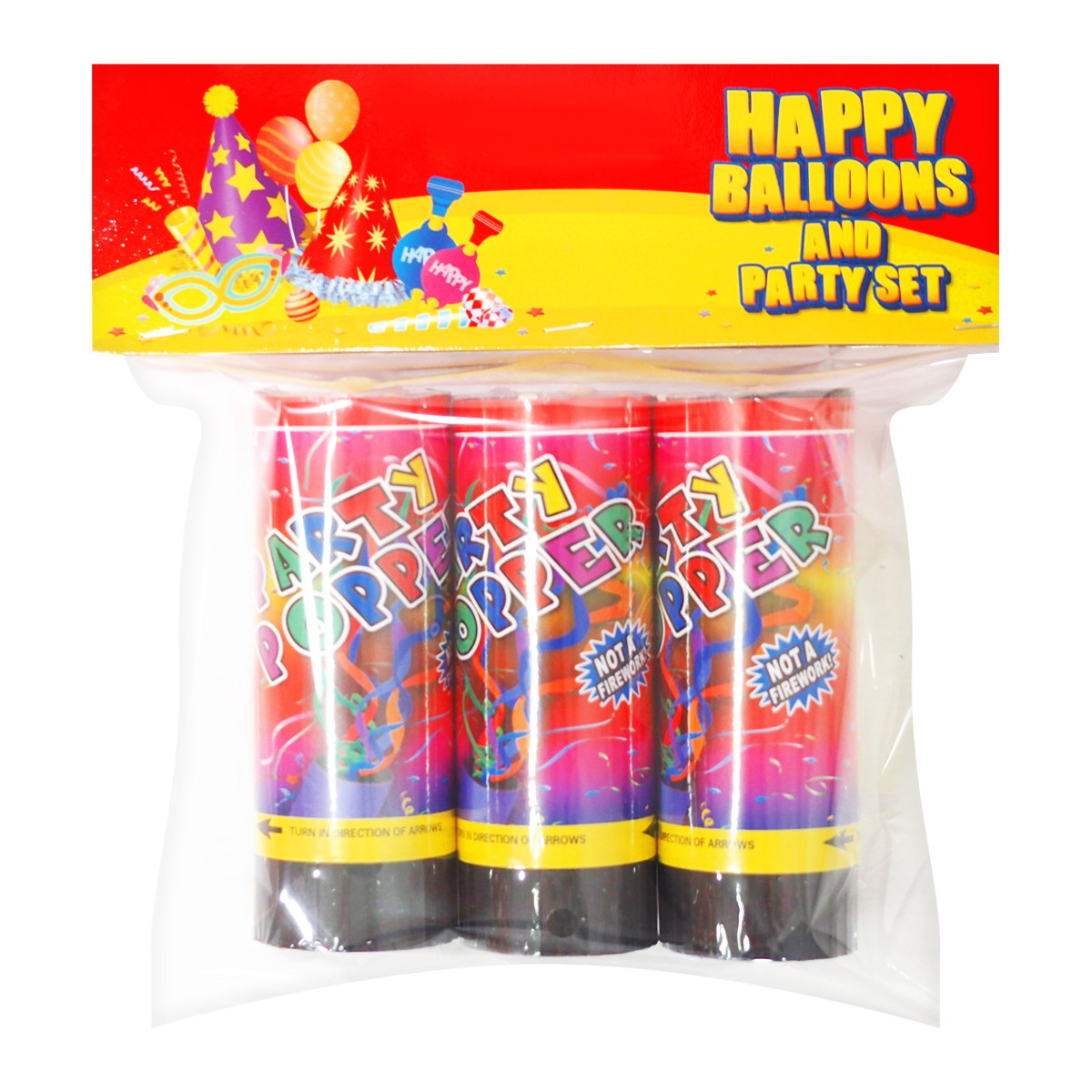 MTR GROUP Rainbow Party Popper 3 pcs. Assorted Color