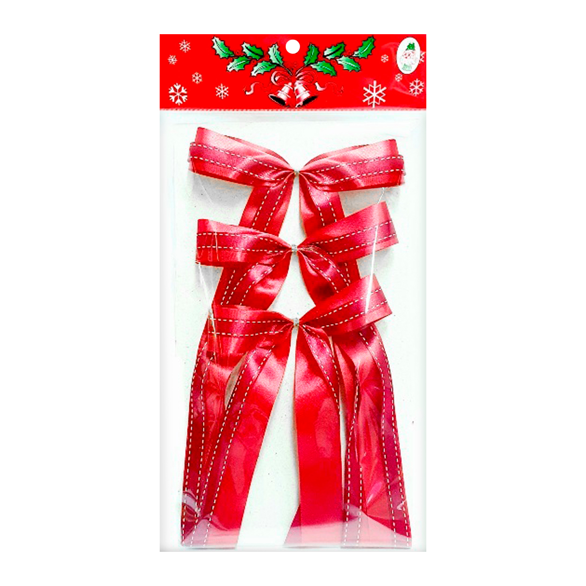 BANGKOK CHRISTMAS Christmas Bows Model. 6900-01 Pack 3 Red Color