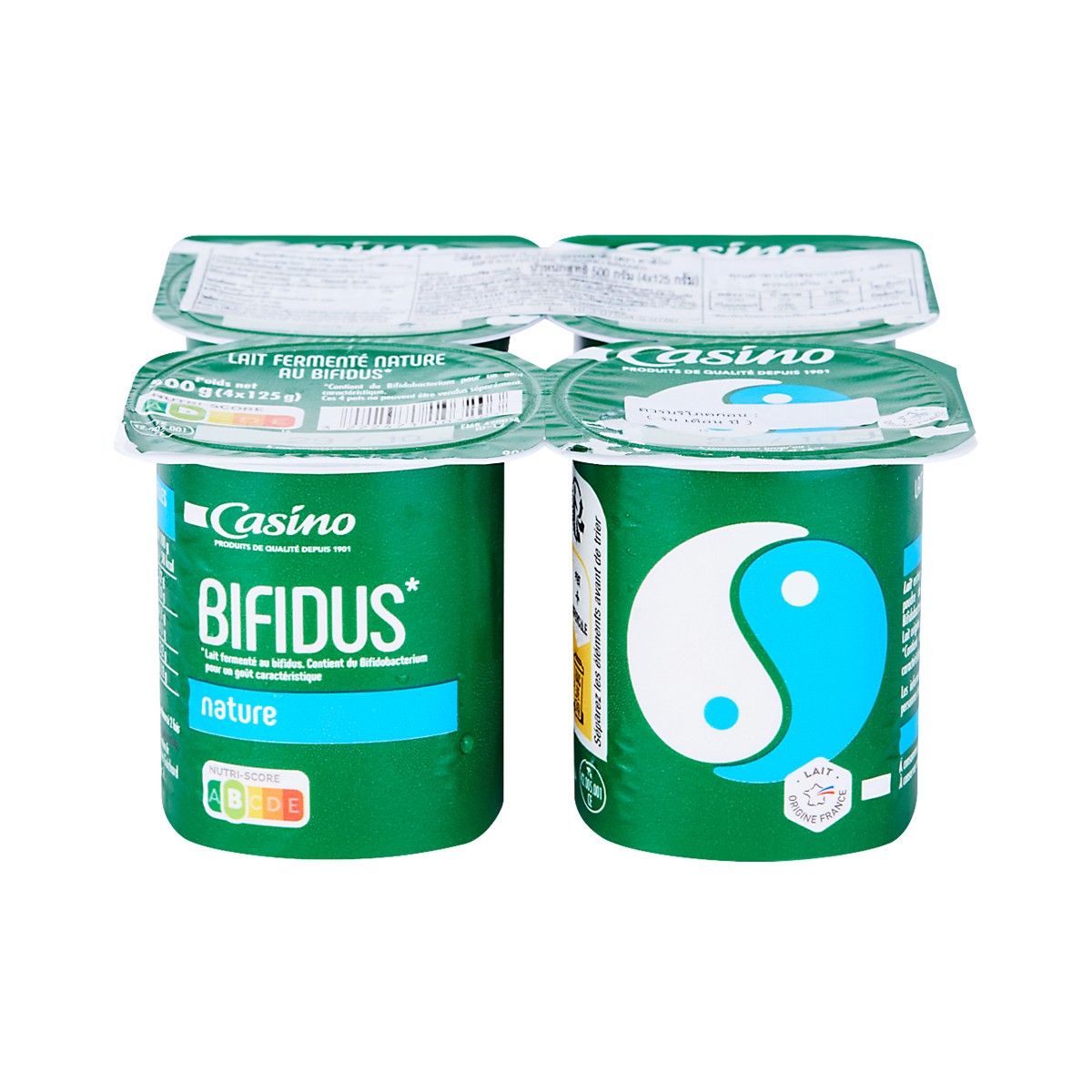 CASINO Bifidus Nature Yogurt 125 g. Pack 4