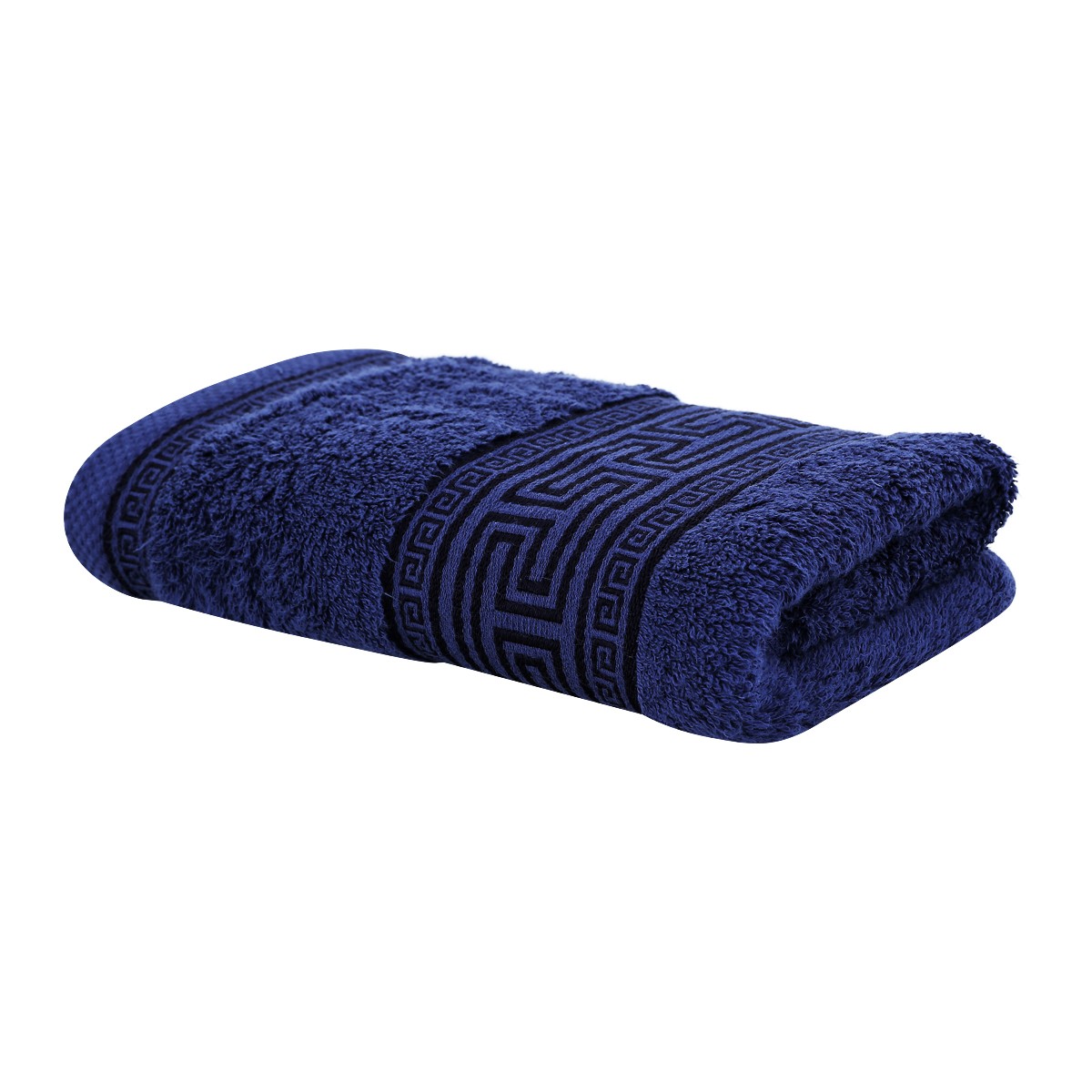 BESICO Washcloth with Chinese Meander Pattern 4.2L 15x32 cm. Blue Color