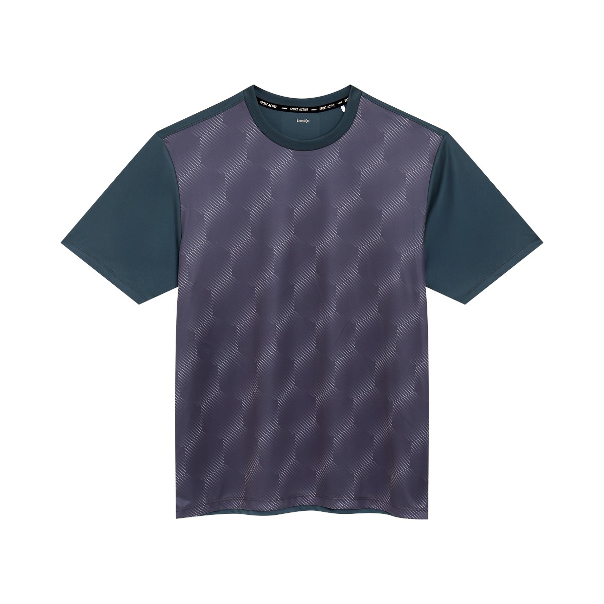 เบสิโค เสื้อยืดแขนสั้นพิมพ์ลายผู้ชาย สีเทา ขนาด S