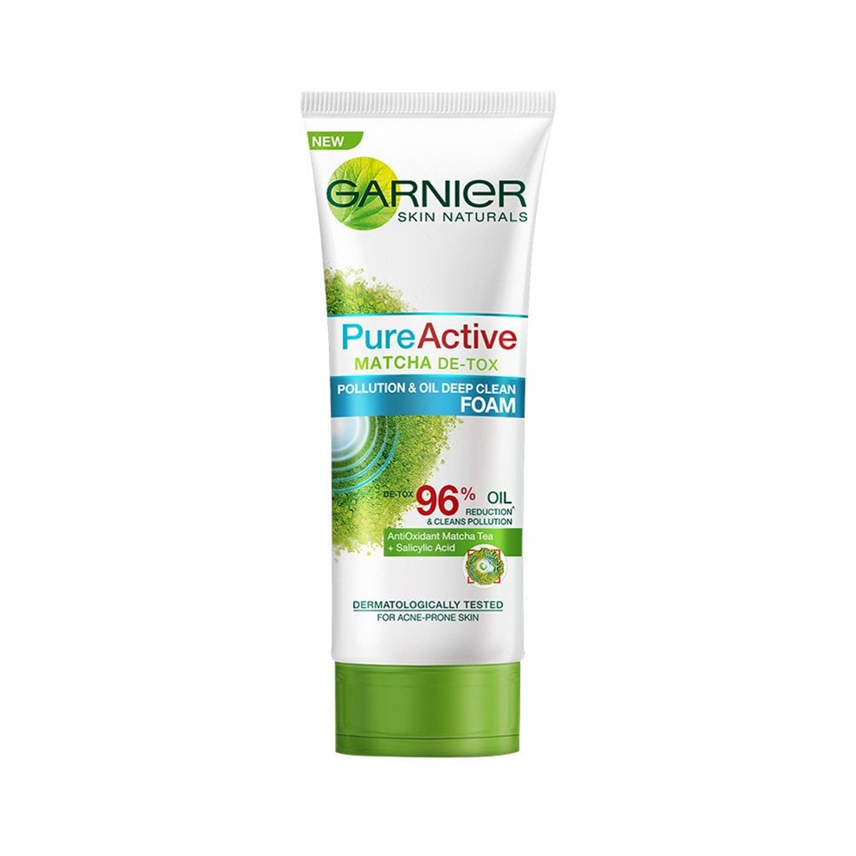GARNIER FACIAL FOAM Pure Active Matcha Detox Pollution and Oil Deep 100 ml.