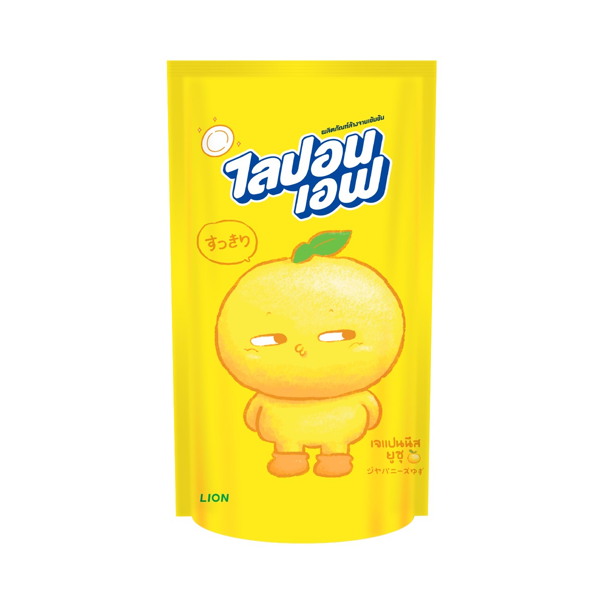 LIPON F Concentrated Dishwashing Liquid Japanese Yuzu Scent Refill 450 ml.