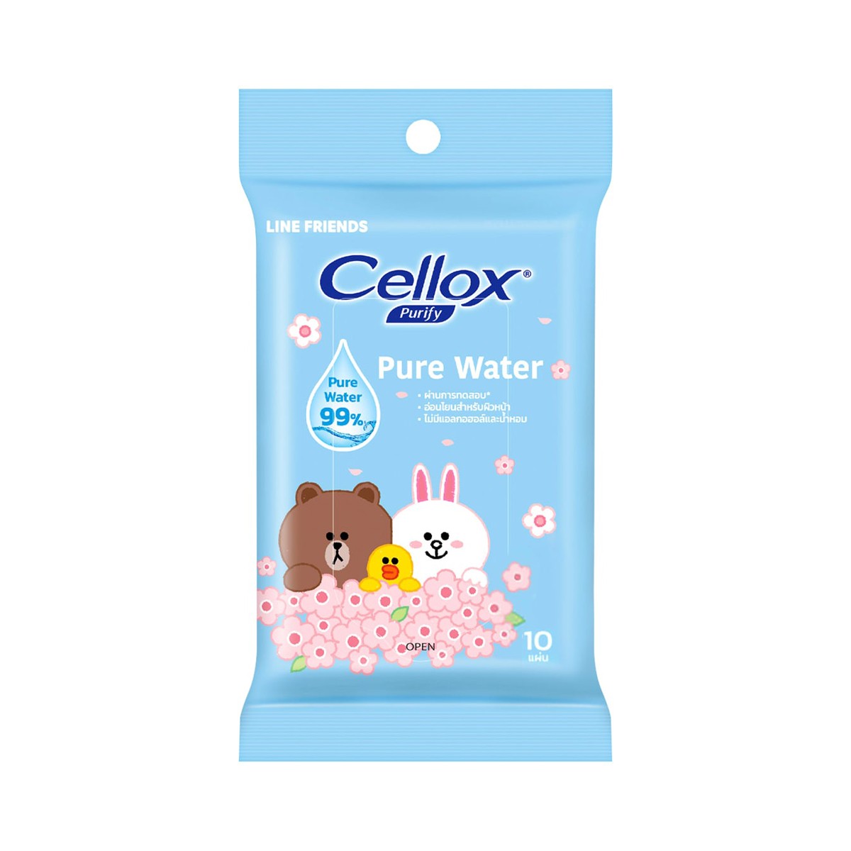 CELLOX Pure Water Wet Wipes 10 Sheets Assorted Patterns