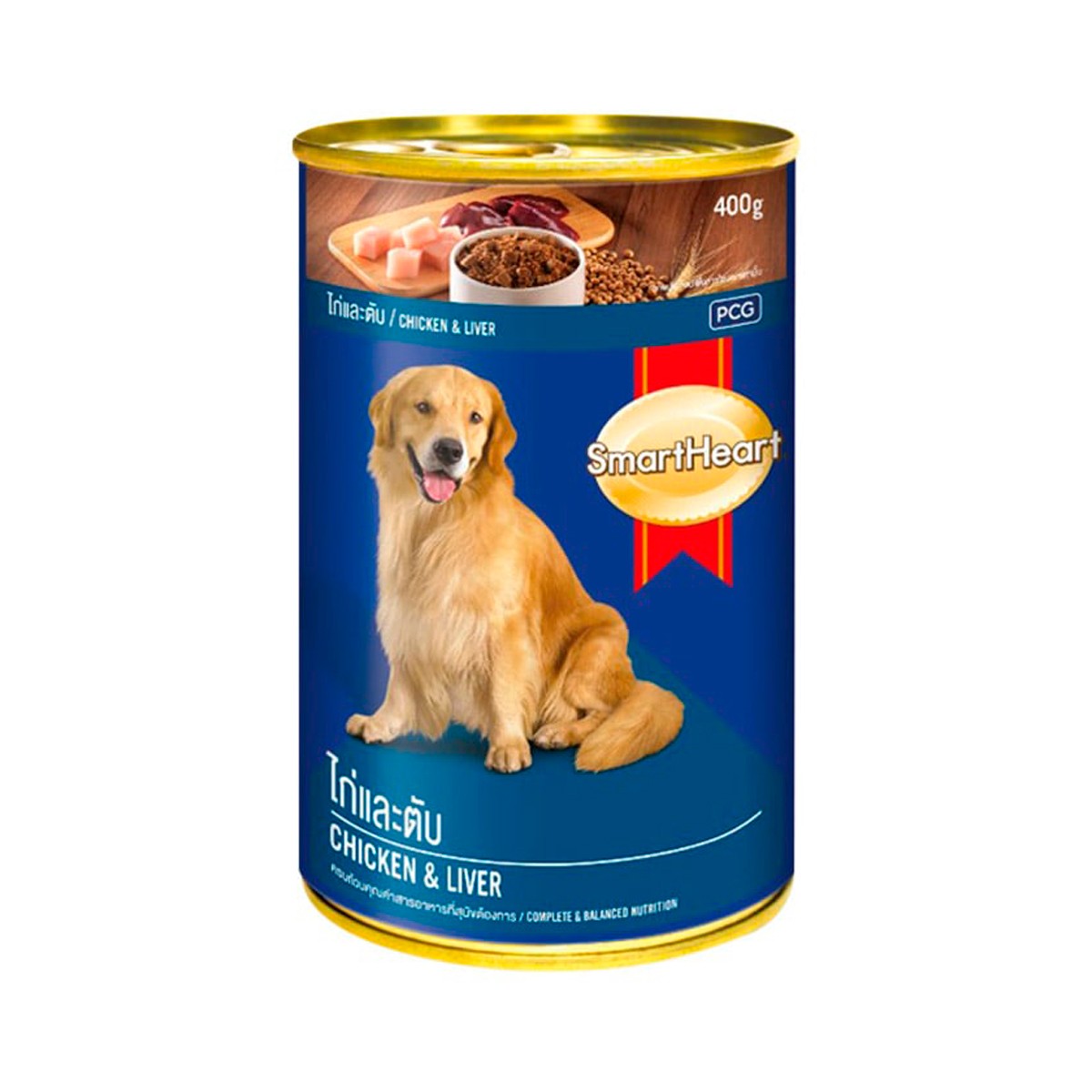 SMARTHEART Wet Dog Food Chicken & Liver Flavor 400g.