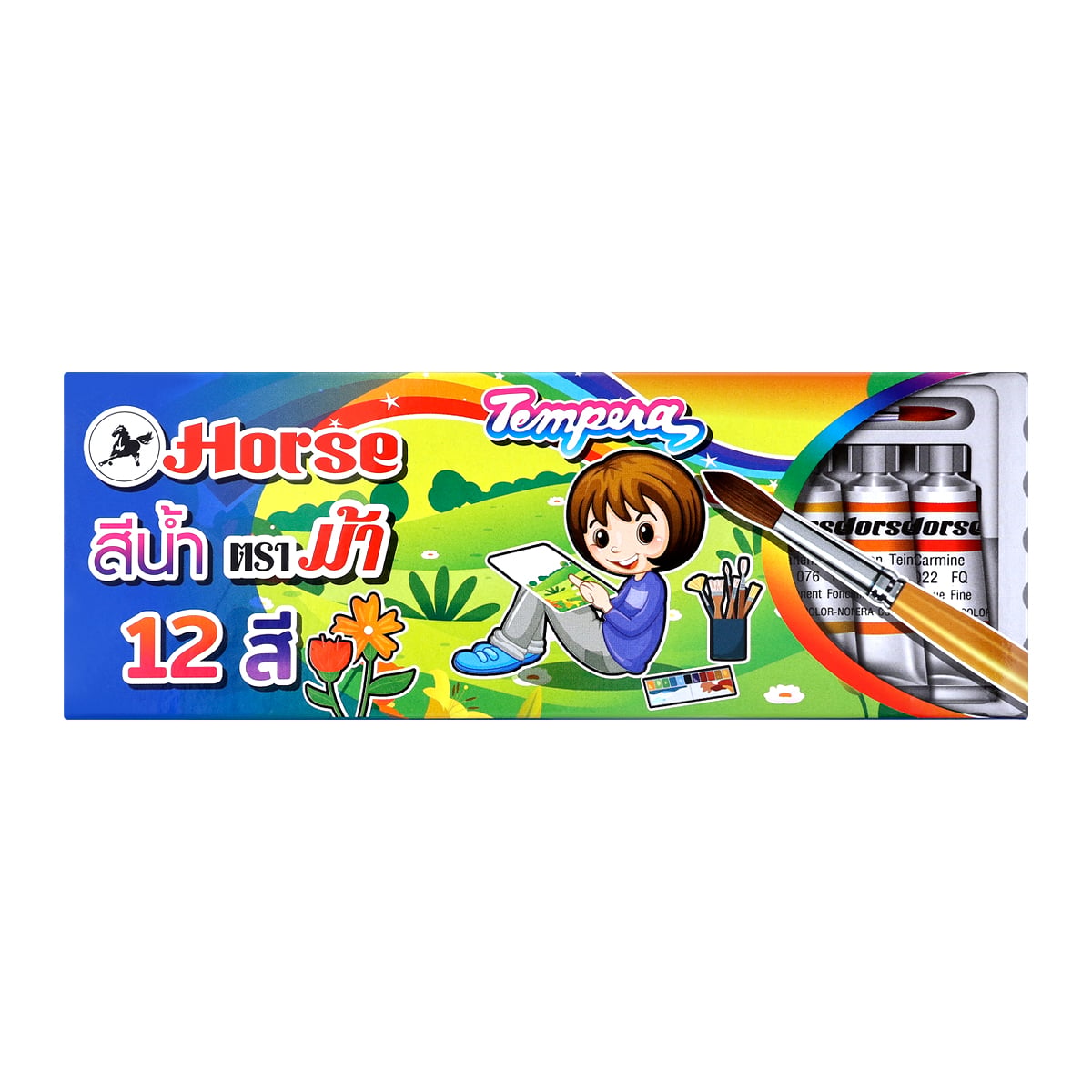 ตราม้า สีน้ำ 12 สี กล่องแดง