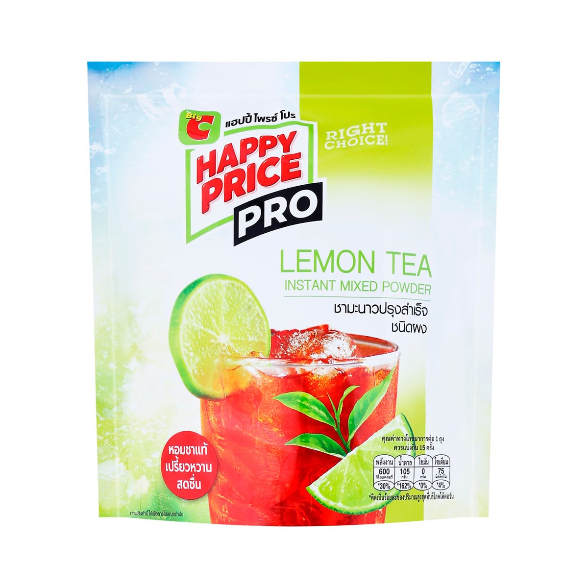 BIG C HAPPY PRICE PRO Lemon Tea Instant Mixed Powder 10 g. 15 sachets