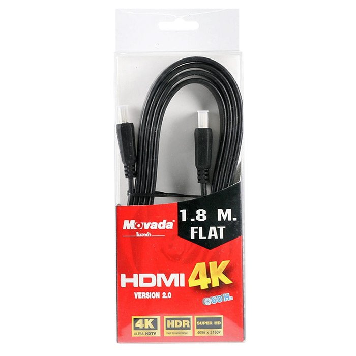 MOVADA 4K HDMI Cable Version 2.0 Model HDMI FLAT 1.8 m.