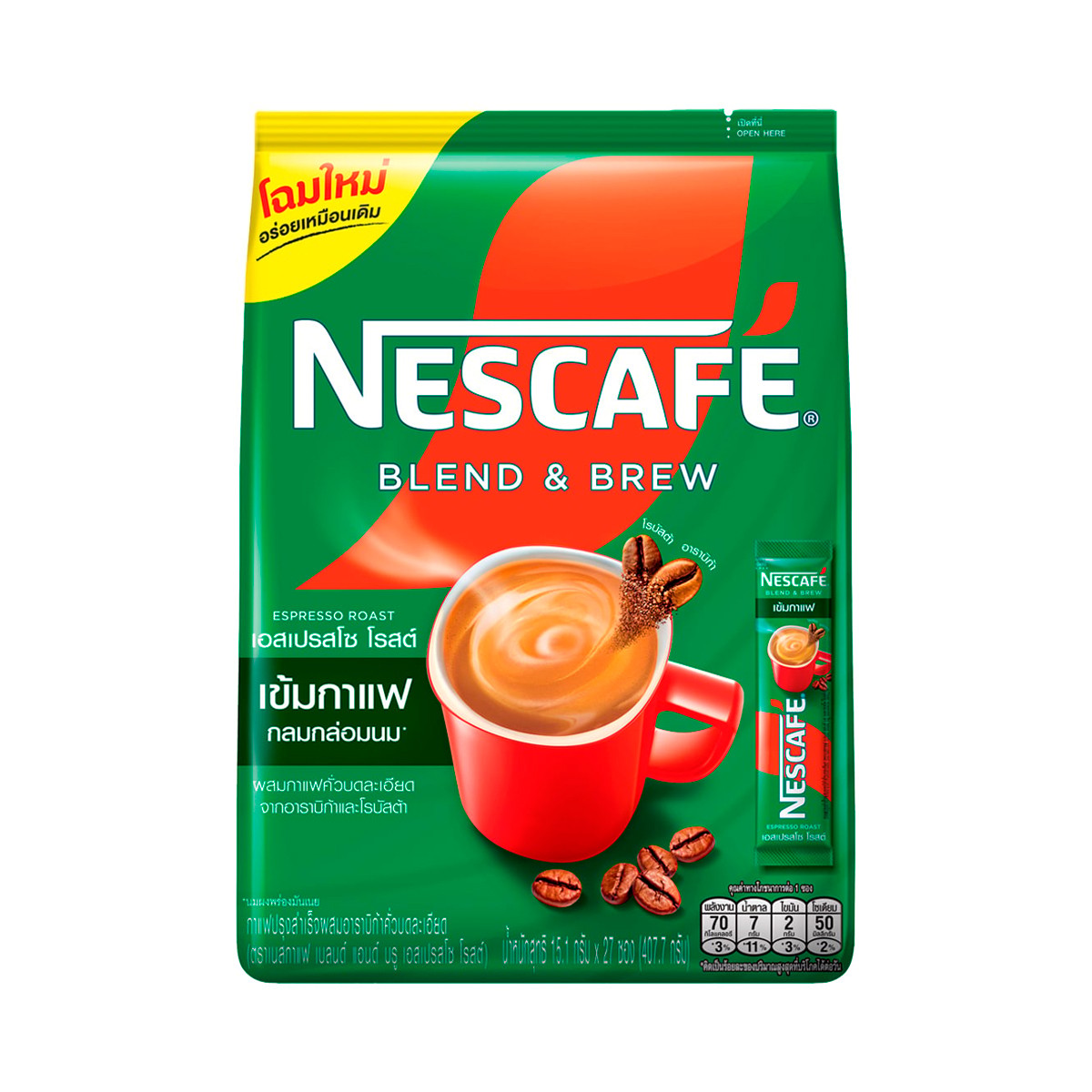 NESCAFE Blend & Brew Espresso Roast Instant Coffee 15.1 g. x 27 sachets