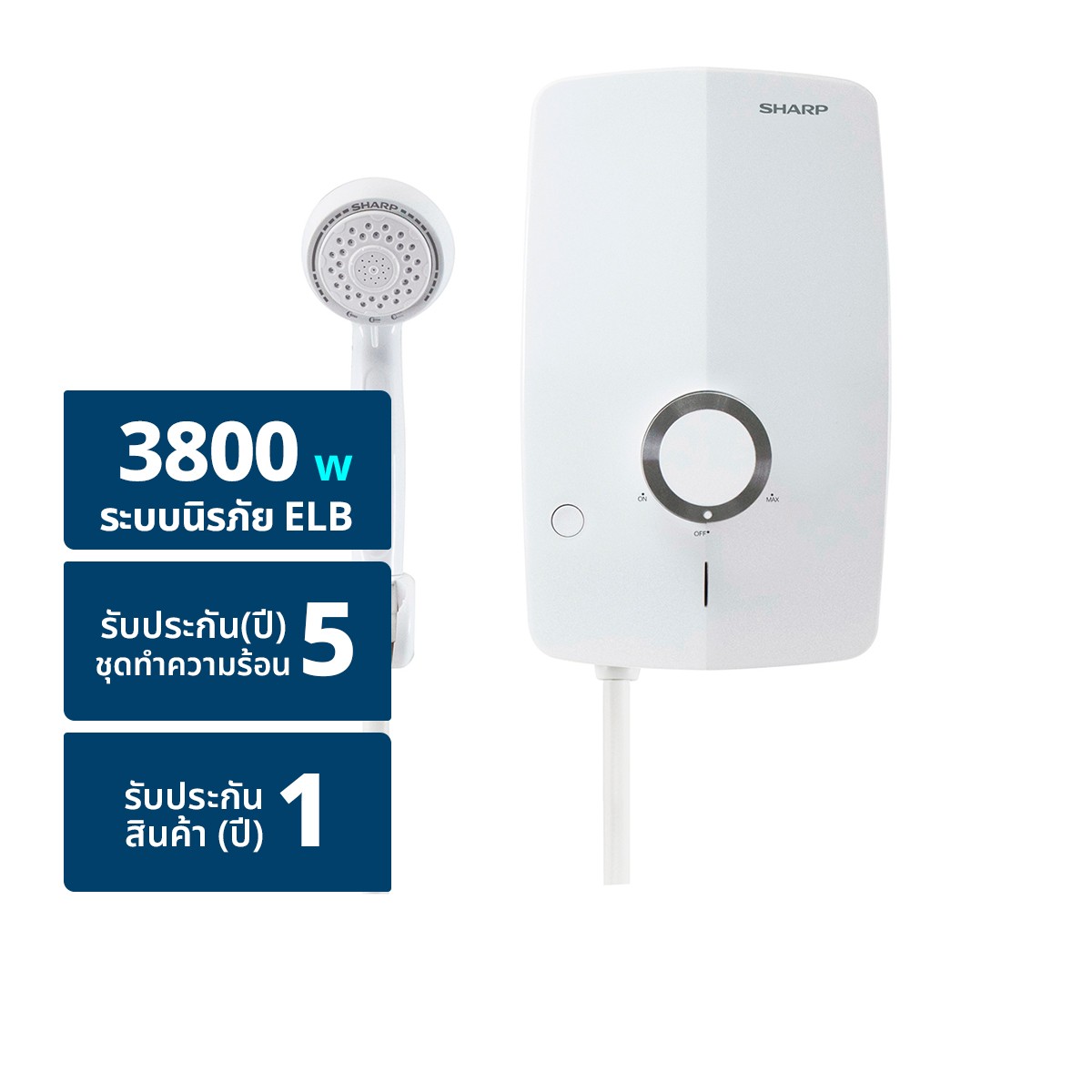 SHARP Water Heater Model WH-MD238WH 3800W Color White (Installation not included)
