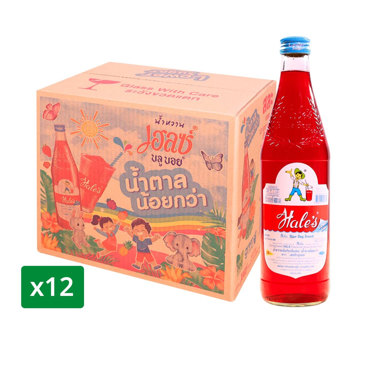 HALE'S BLUE BOY Concentrated Sala Flavoured Syrup (Lower Sugar) 600 ml. x 12 Bottle