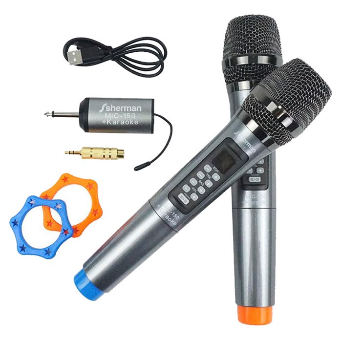 SHERMAN Wireless Microphone Model MIC-150+ Silver Color