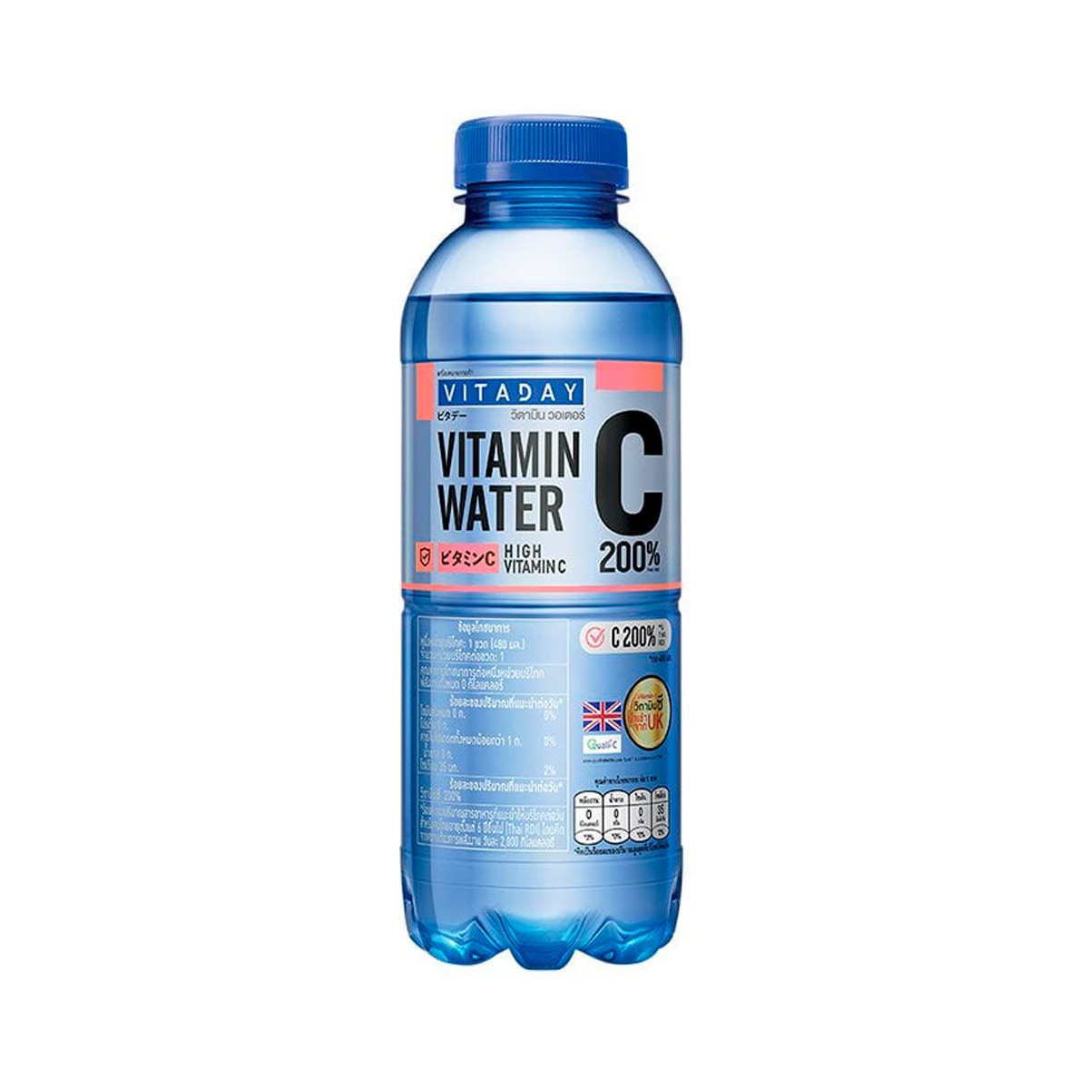 VITADAY Vitamin Water 200% Vitamin C Peach Flavor 480 ml.