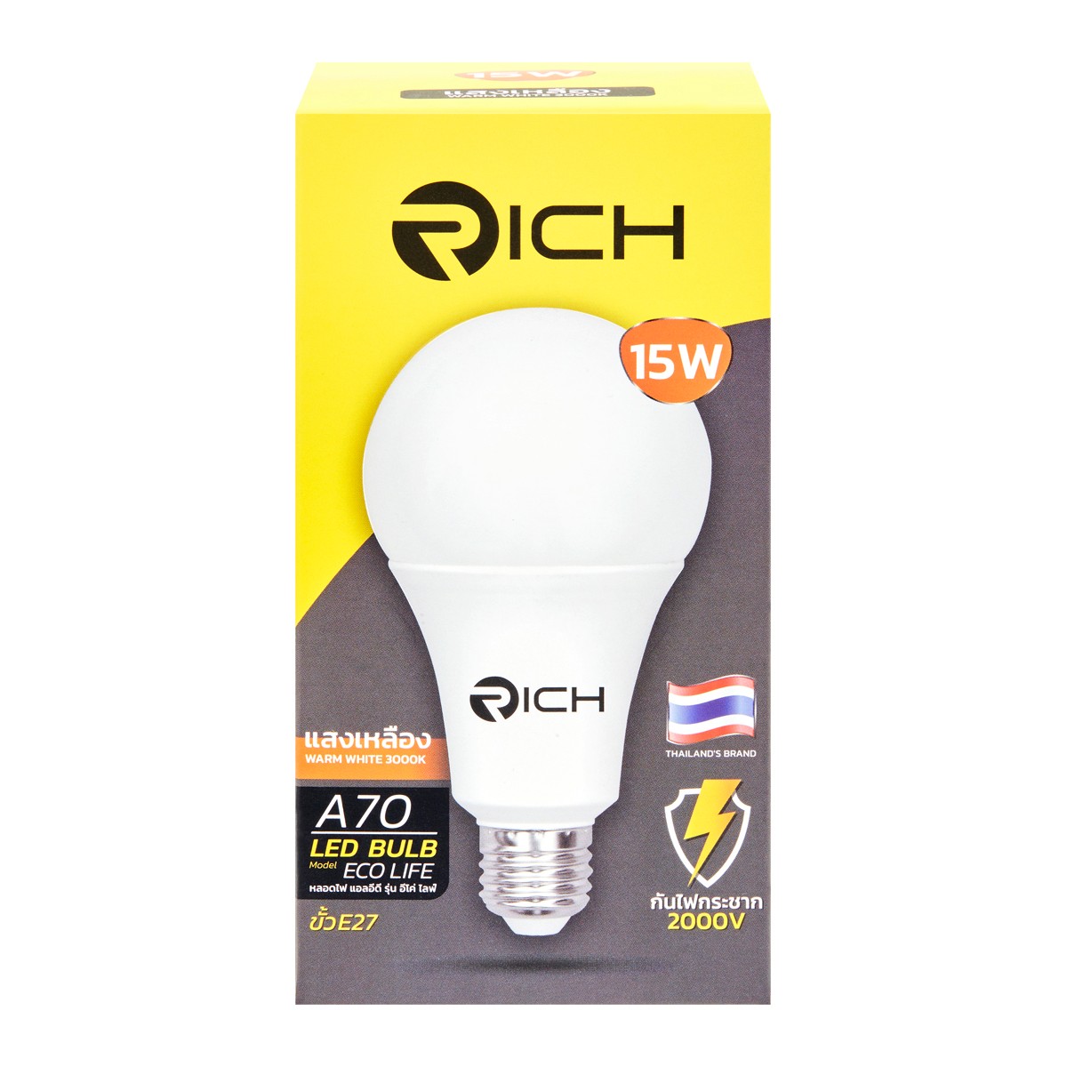 RICH LED Bulb Model Eco Life 15W Warm White 3000K