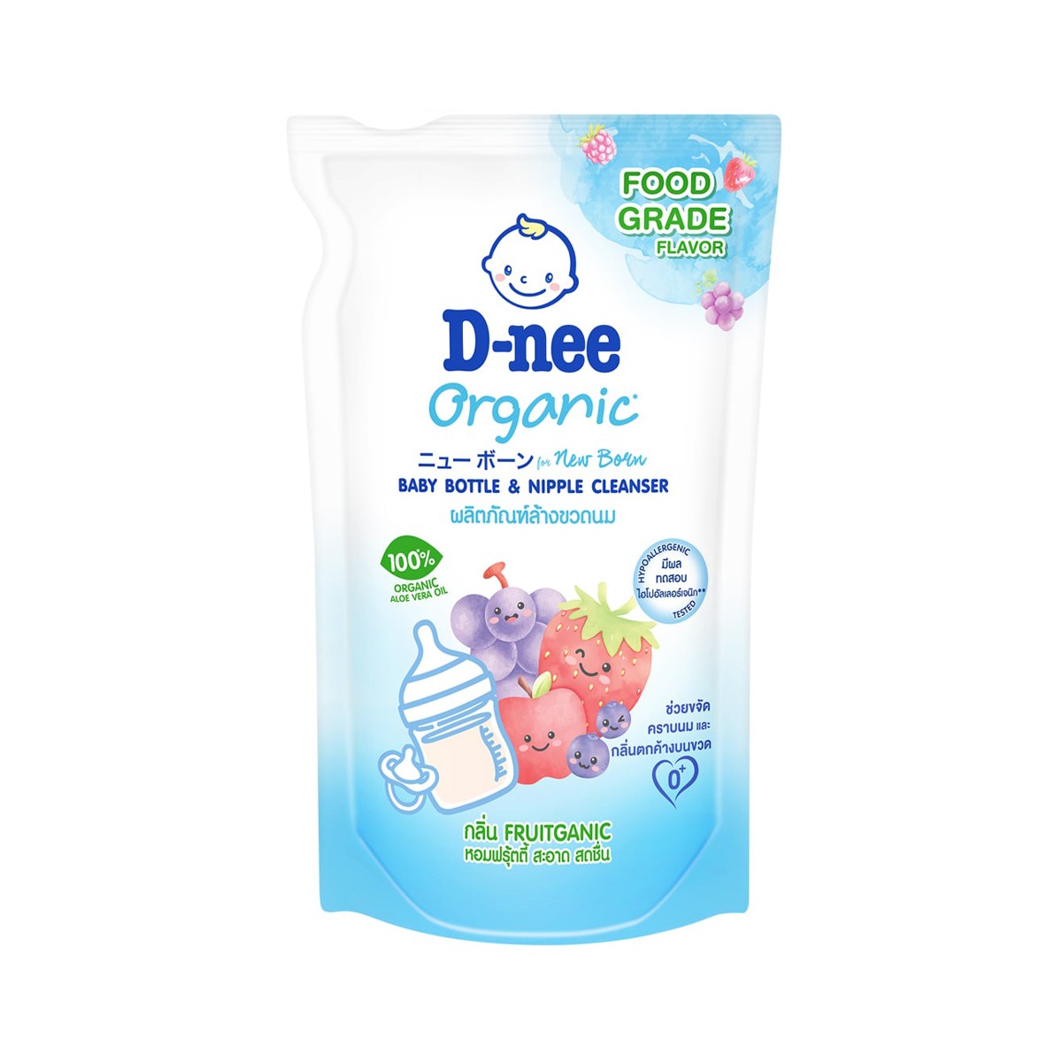 D-NEE Baby Bottle & Nipple Cleanser For Newborn Fruitganic 500 ml.