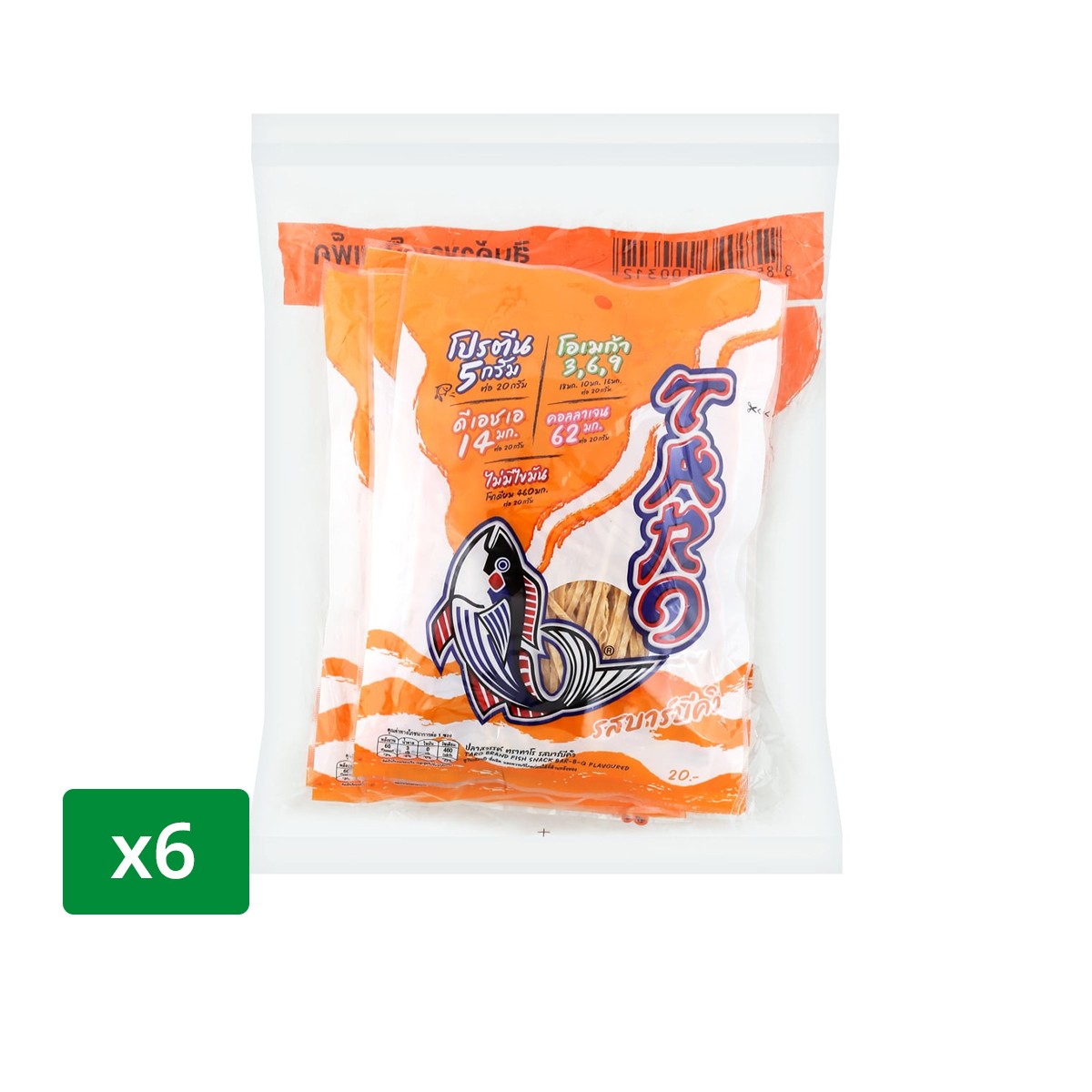 TARO Fish Snack BBQ Flavor 20 g. x 6 units