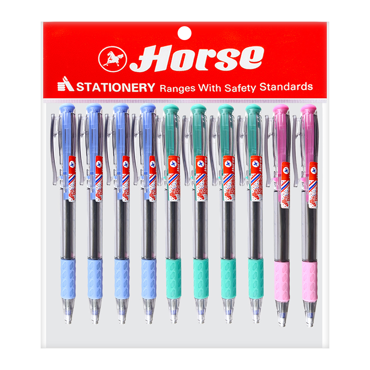 HORSE 0.7 mm. Ball Pen No. H-805 Blue Color Pack 10