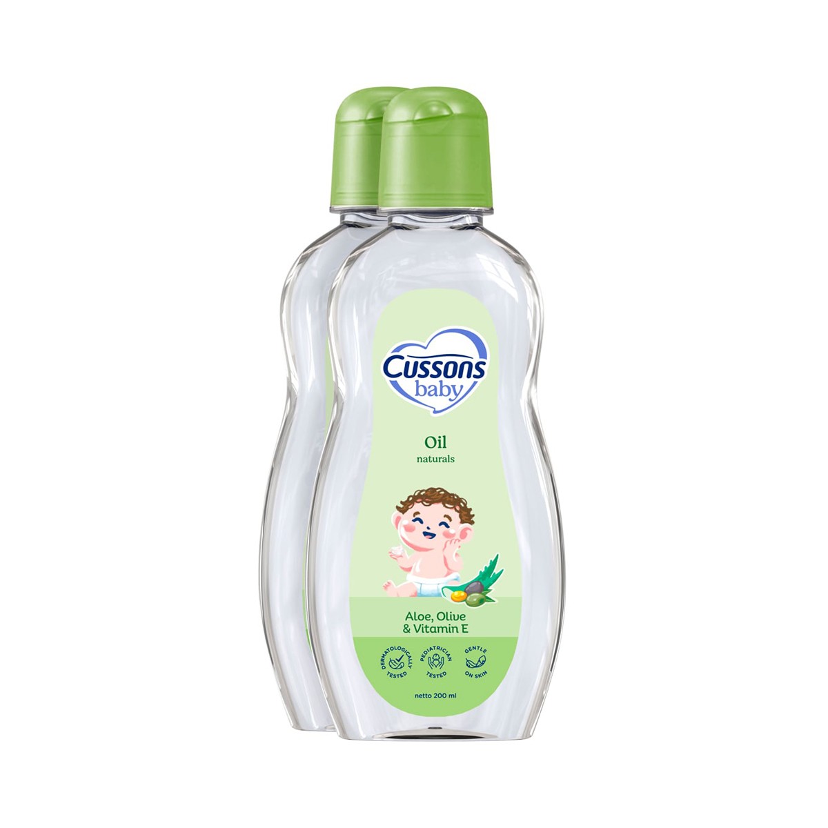 CUSSONS BABY Oil Naturals Aloe Olive 200 ml. Pack 1+1