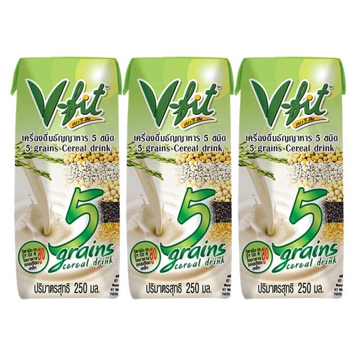 V-Fit 5 Grain Cereal Drink Size 250 ml. Pack 3