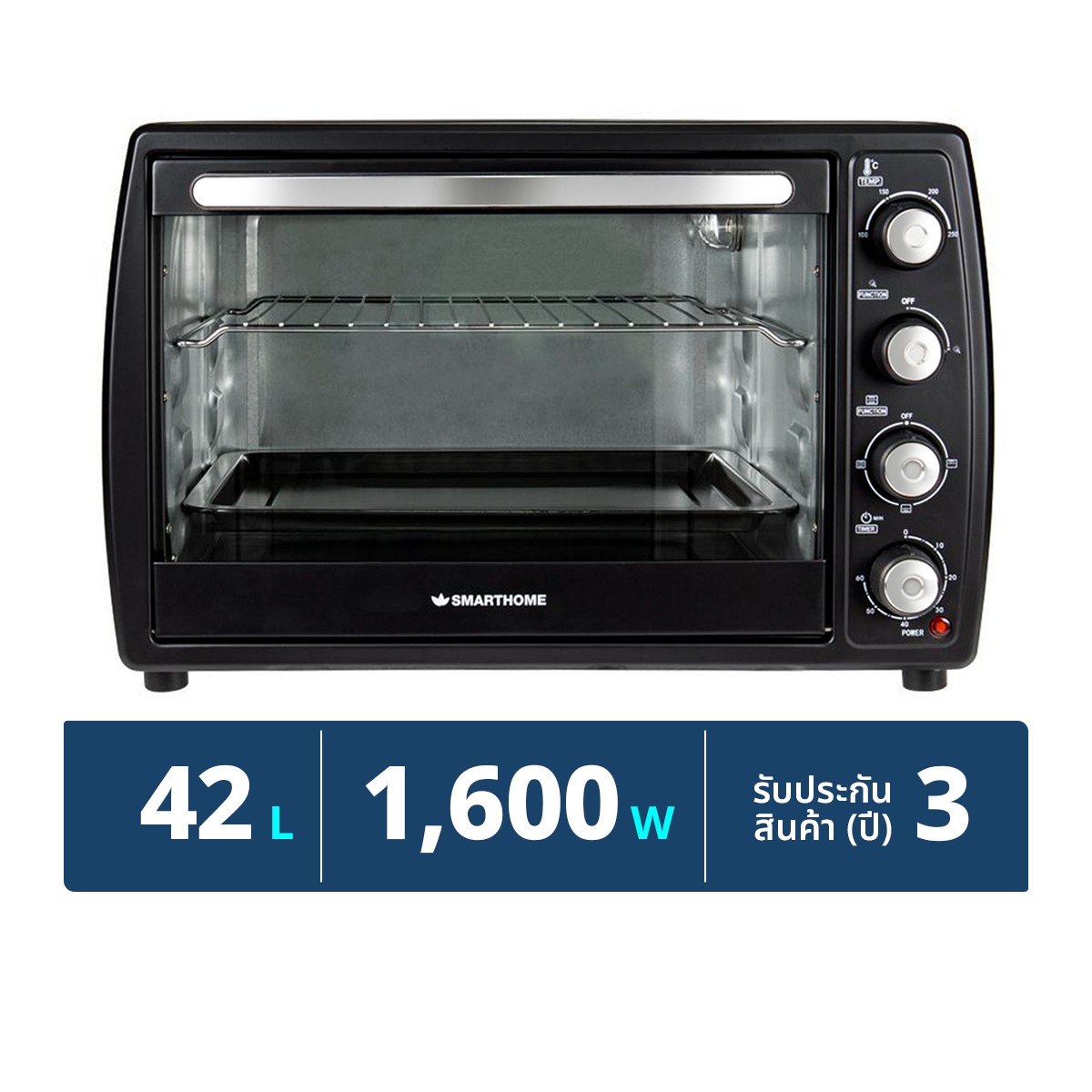 SMARTHOME Electric Oven Model SM-OV1600 Capacity 42 L.