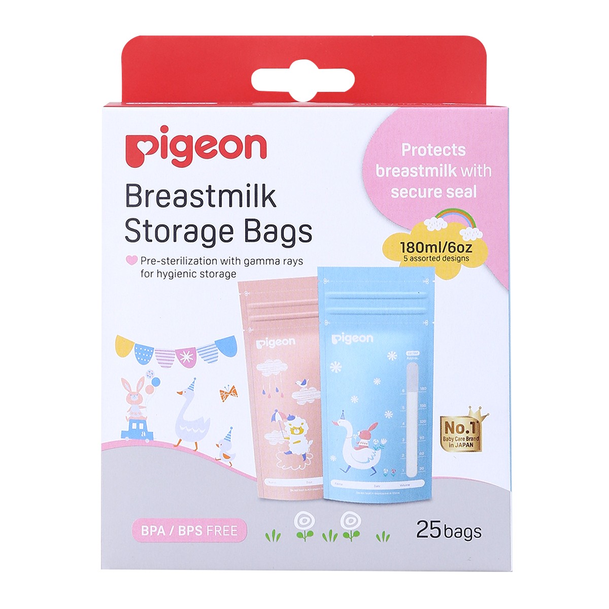 PIGEON Breastmilk Storage Bags 180 ml. Pack 25 Bags