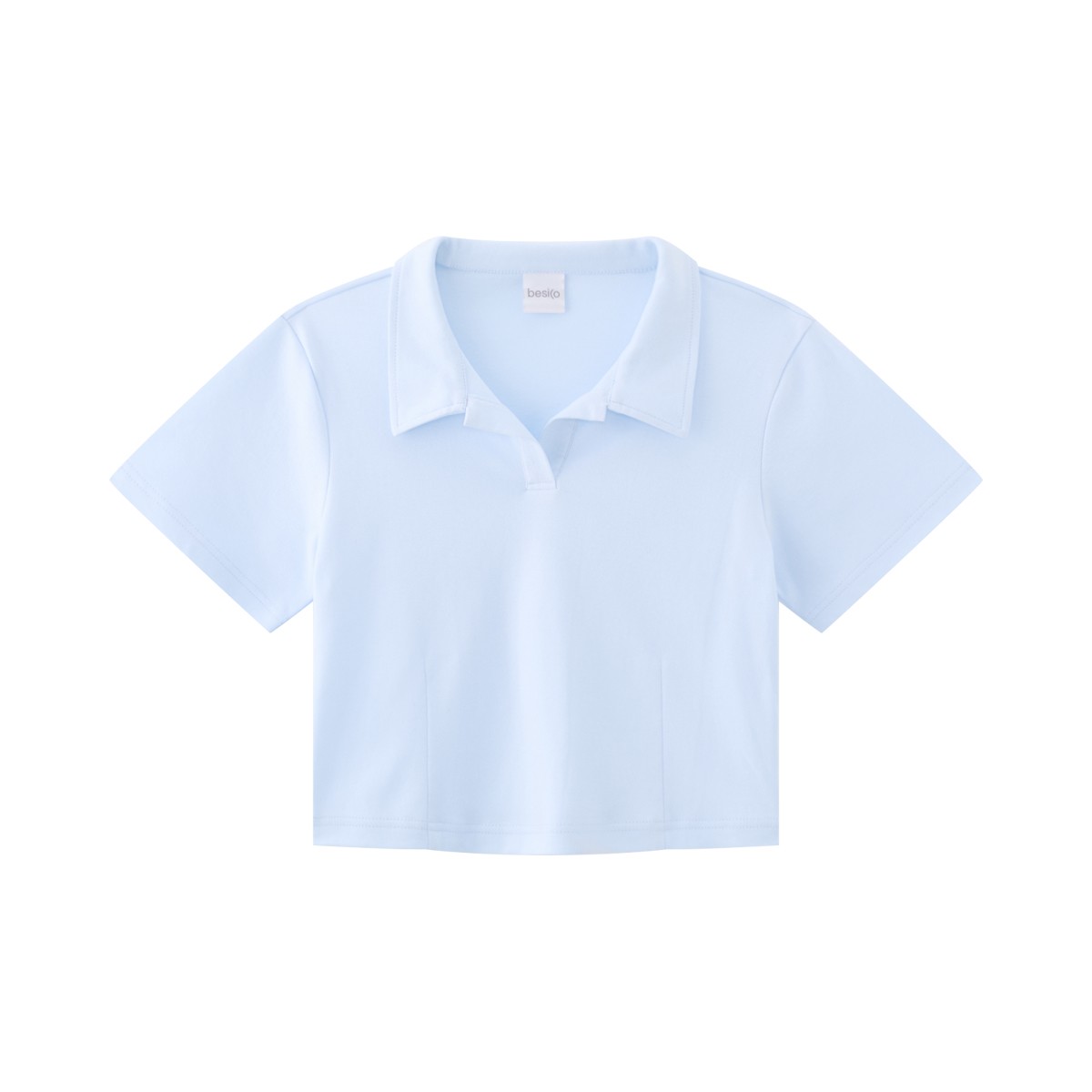 เบสิโค เสื้อคอปกผู้หญิง สีฟ้า