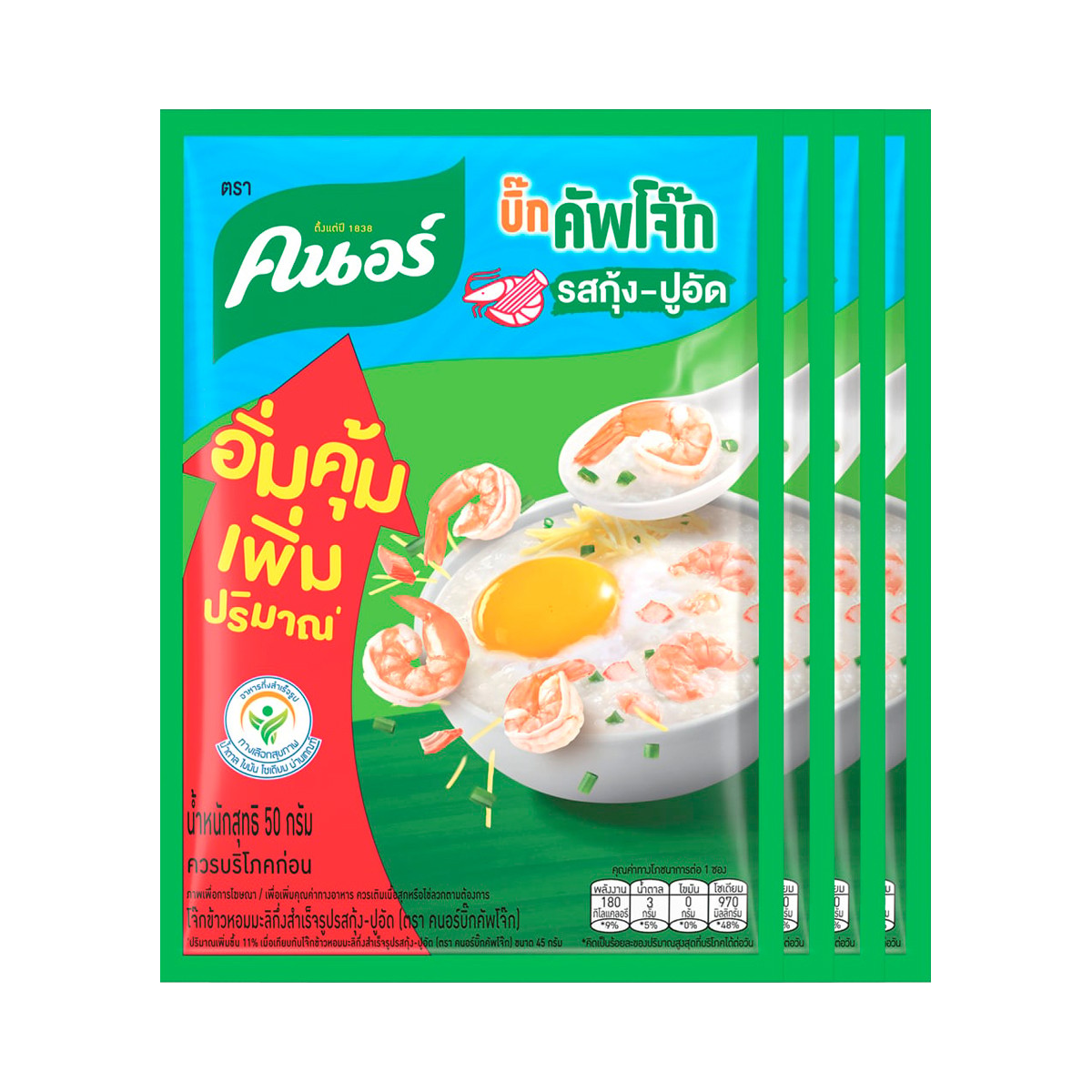 KNORR Big Cup Jok Sachet Shrimp-Crab sticks 50 g. Pack 4