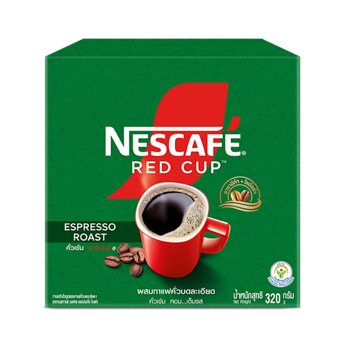NESCAFE Red Cup Espresso Roast Coffee Mixed with Finely Ground Roasted Coffee 320 g.