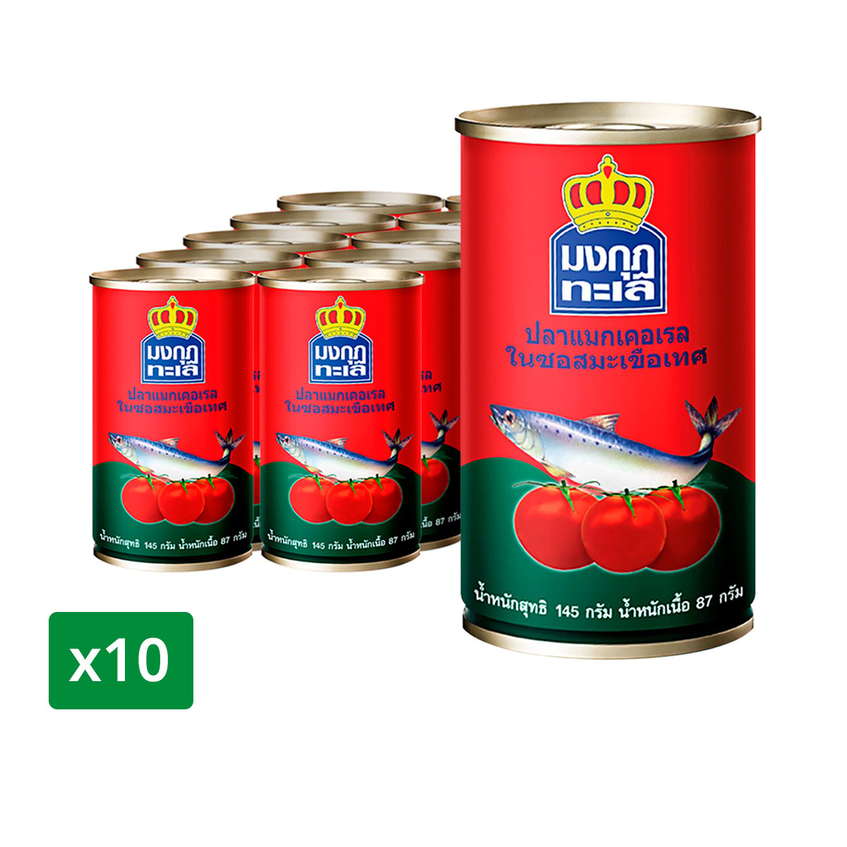 Mongkut Talay Mackerels in Tomato Sauce 145 g. Pack 10
