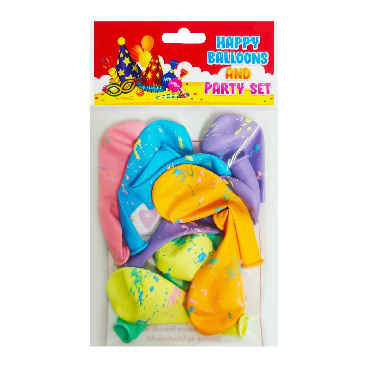 MTR GROUP Flick Pastel Balloons 7 in. x 8 Piece Assorted Color