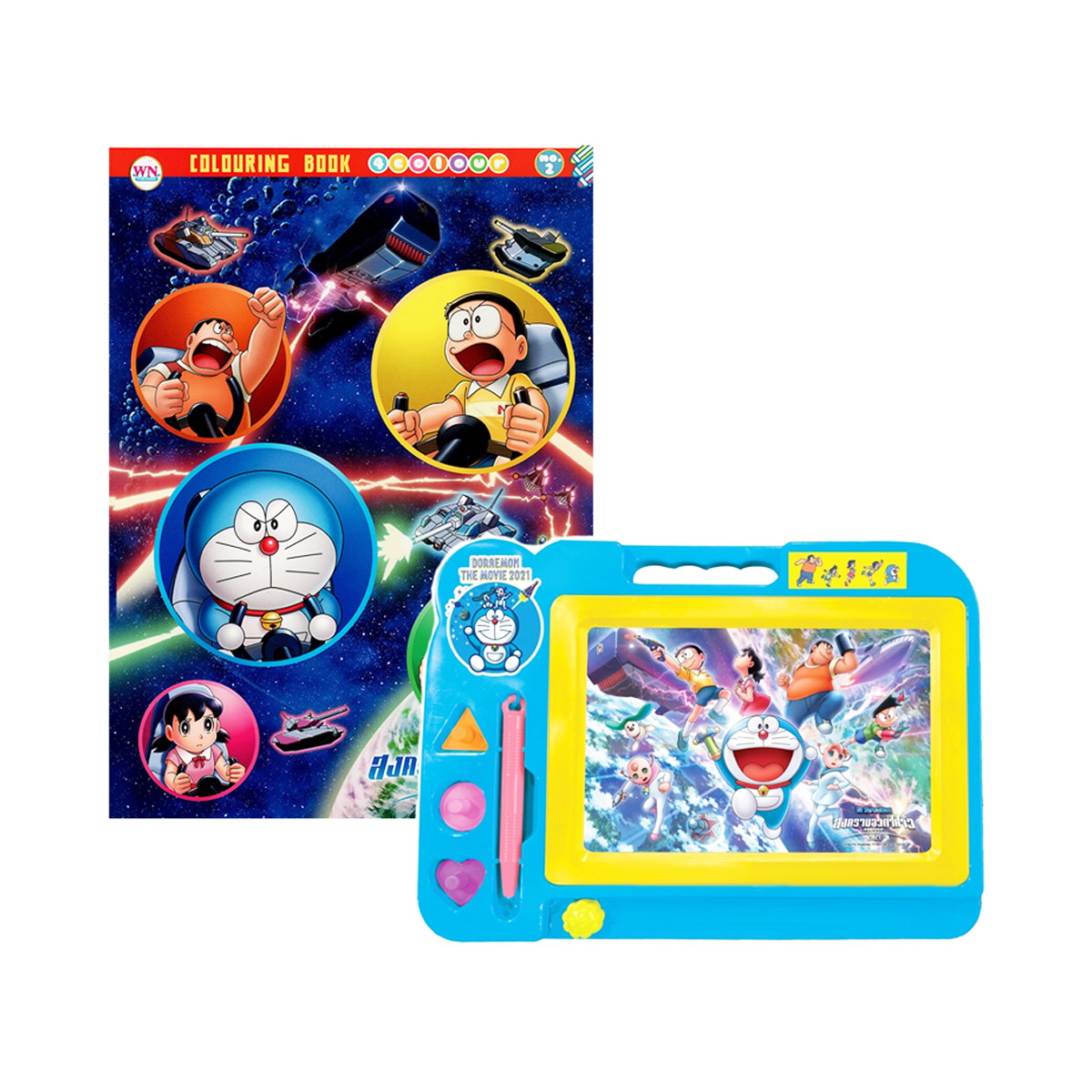 WANNA BOOKS Doraemon Colouring Book + Board