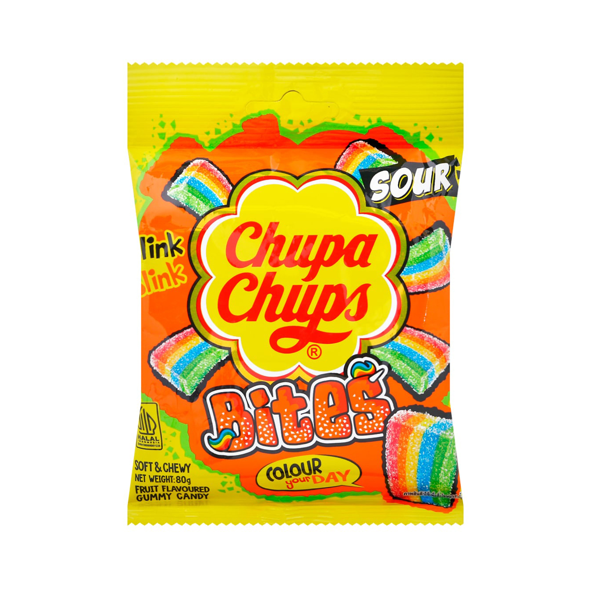 CHUPA CHUPS Bites Gummy Candies Fruit Flavor 80 g.