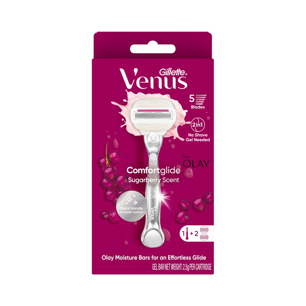 GILLETTE Venus Comfortglide Sugarberry Scent Razor 1 unit + Razor Blade 2 units