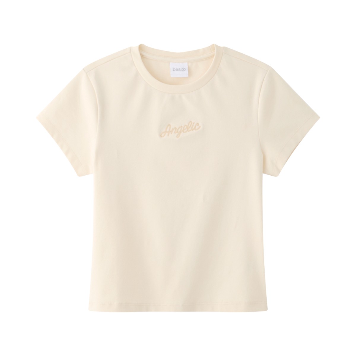 BESICO Women's T-Shirt Cream Size S