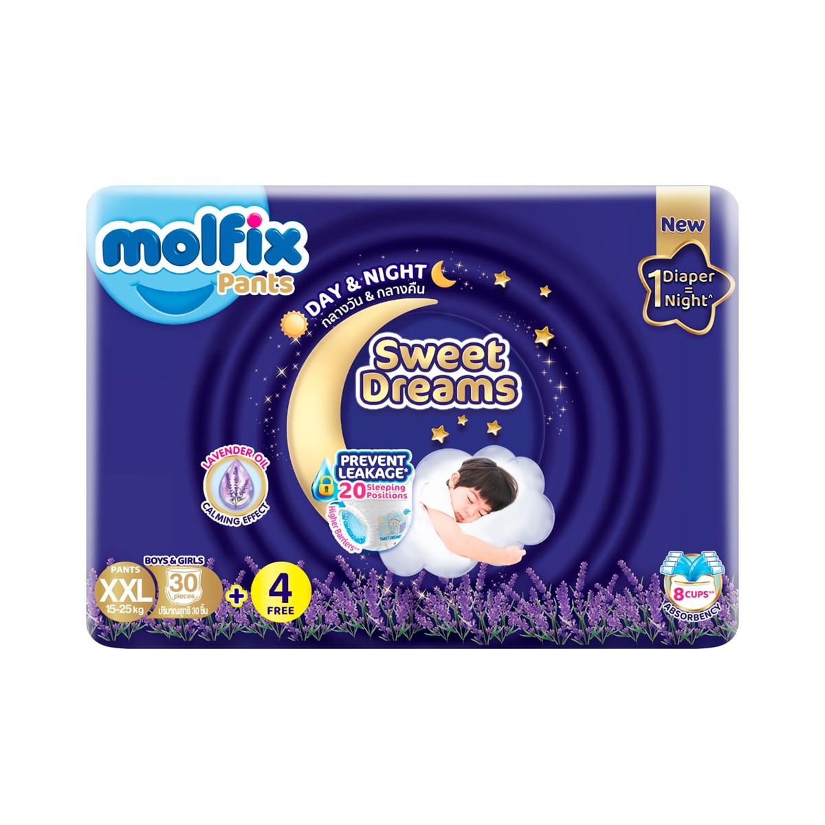 MOLFIX Pants Sweet Dreams Day & Night Size XXL Pack 30+4