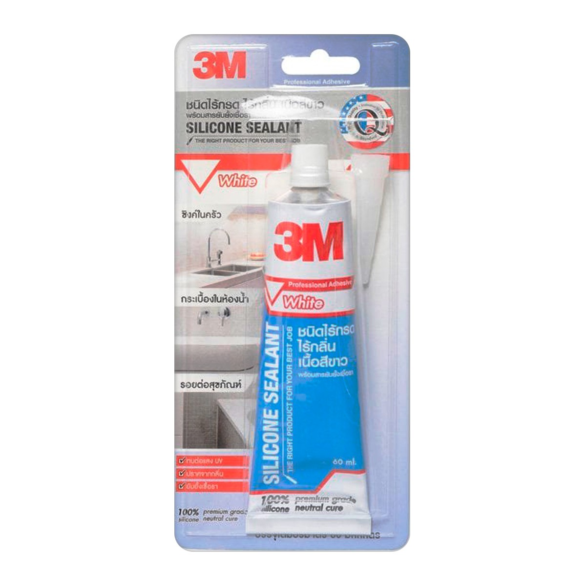 3M White Non-Acetic Silicone Sealant Odorless 60ml.