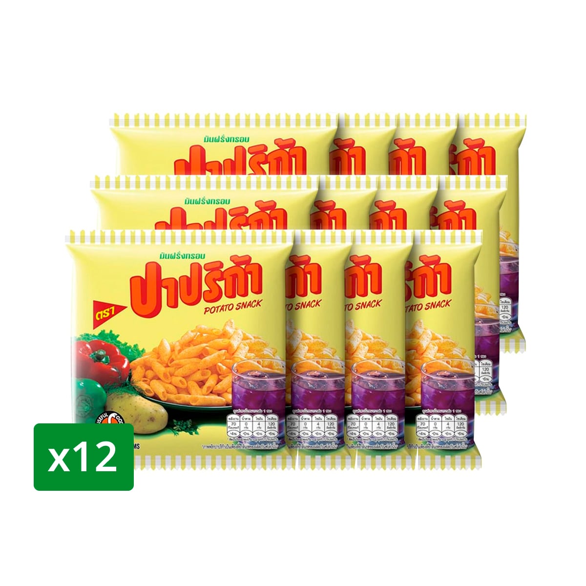 Paprika Crispy Potato Snack 13 g. Pack 12
