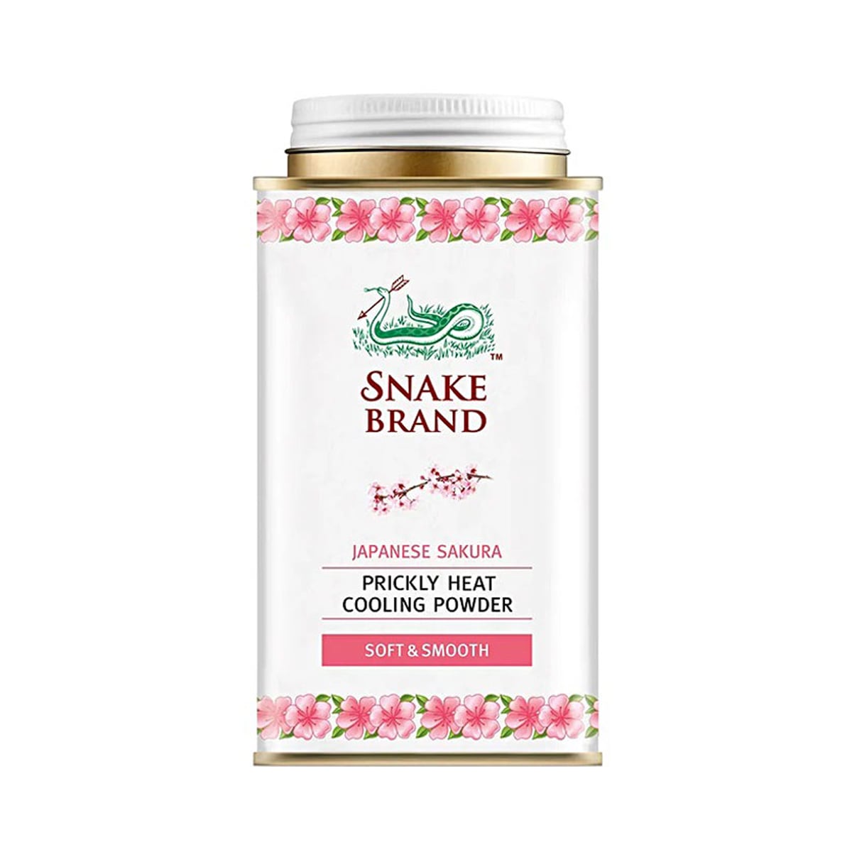 SNAKE BRAND Prickly Heat Cooling Powder Soft & Smooth Scent 140 g.