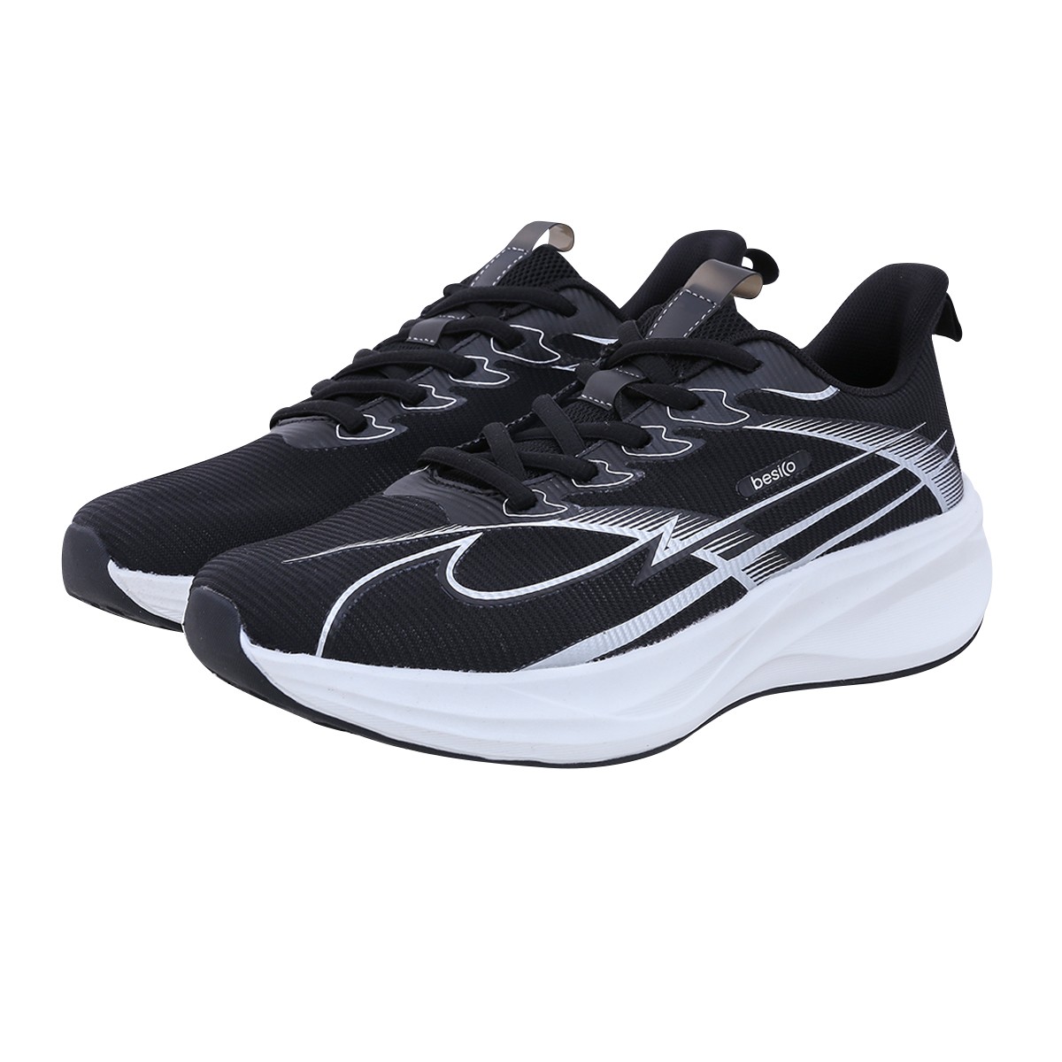 BESICO Men's Sport Running 04 Shoes Model. BCFRN04AW Black Color