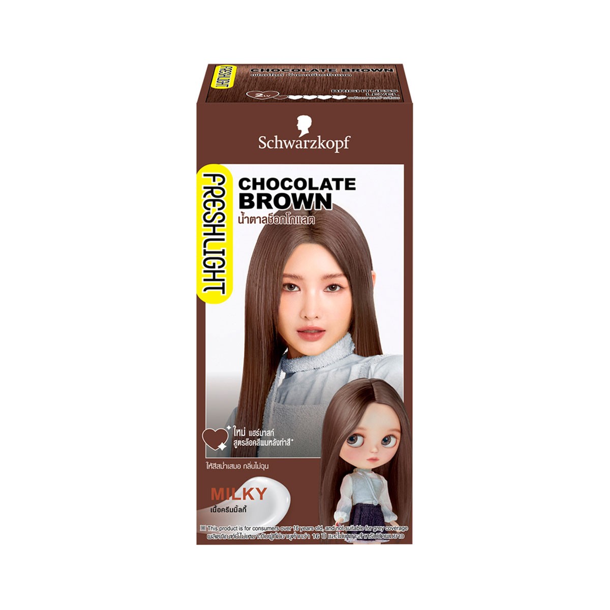 SCHWARZKOPF FRESHLIGHT MILKY COLOR HAIR COLOR FOAM Brown Chocolate Color 140 ml.