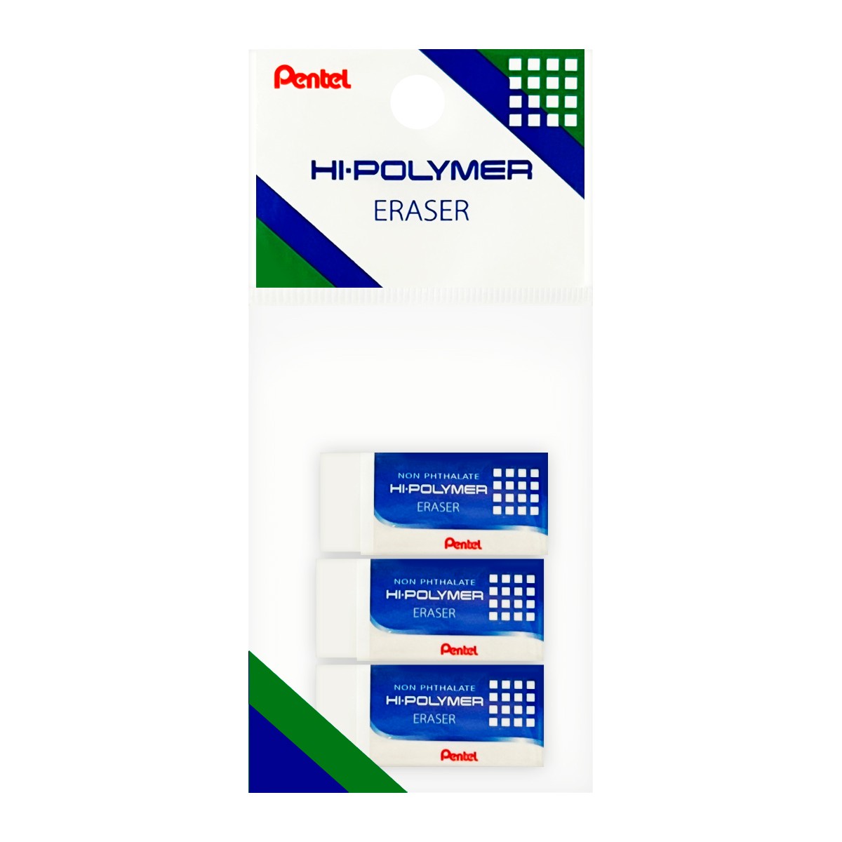 PENTEL Hi-Polymer Eraser Pack 3