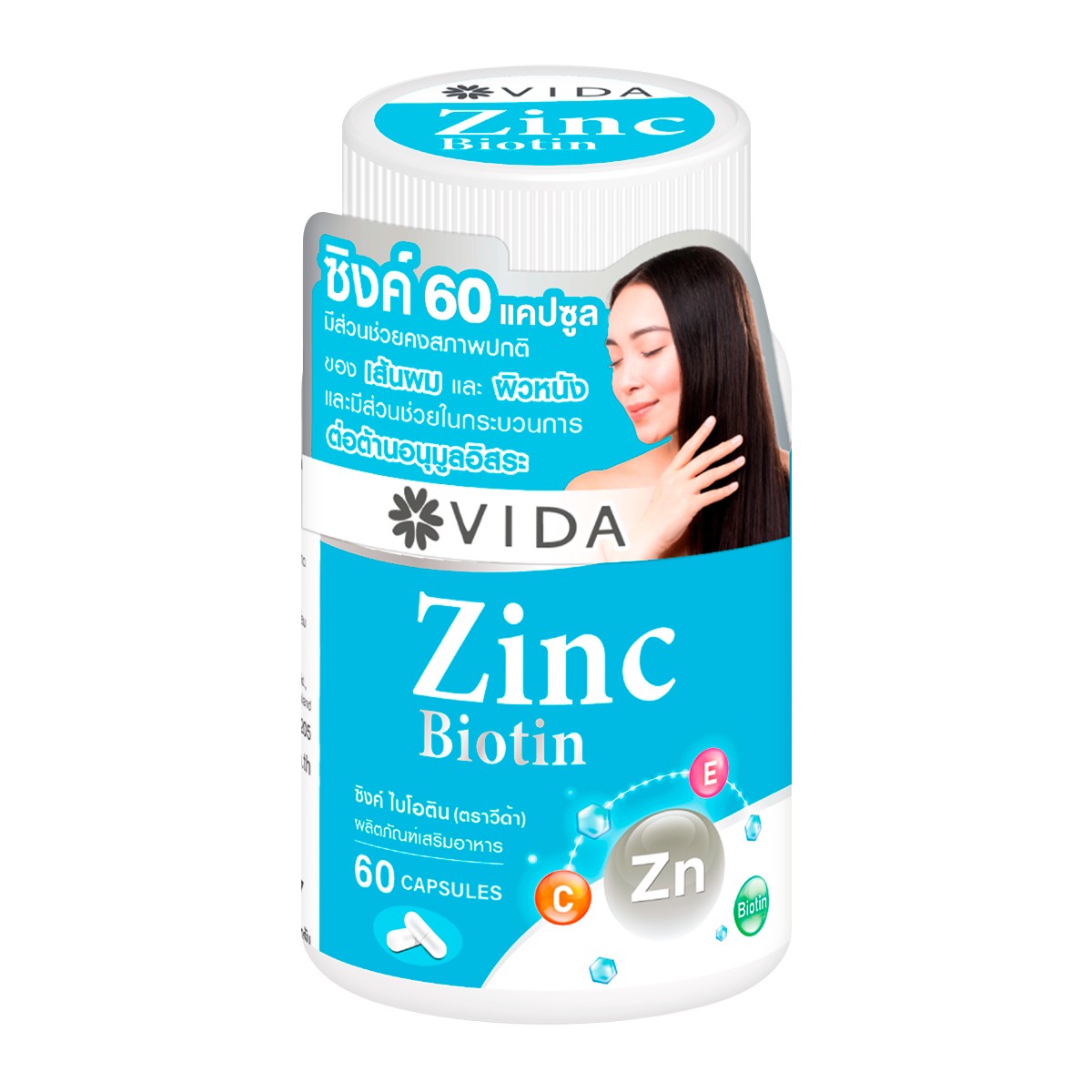 VIDA Dietary Supplement Product Zinc Biotin 60 Capsule