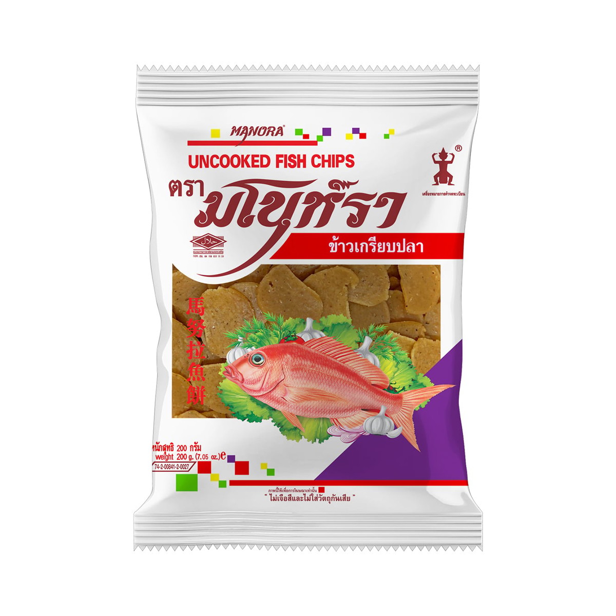 มโนห์รา ข้าวเกรียบปลาดิบ 200 ก.