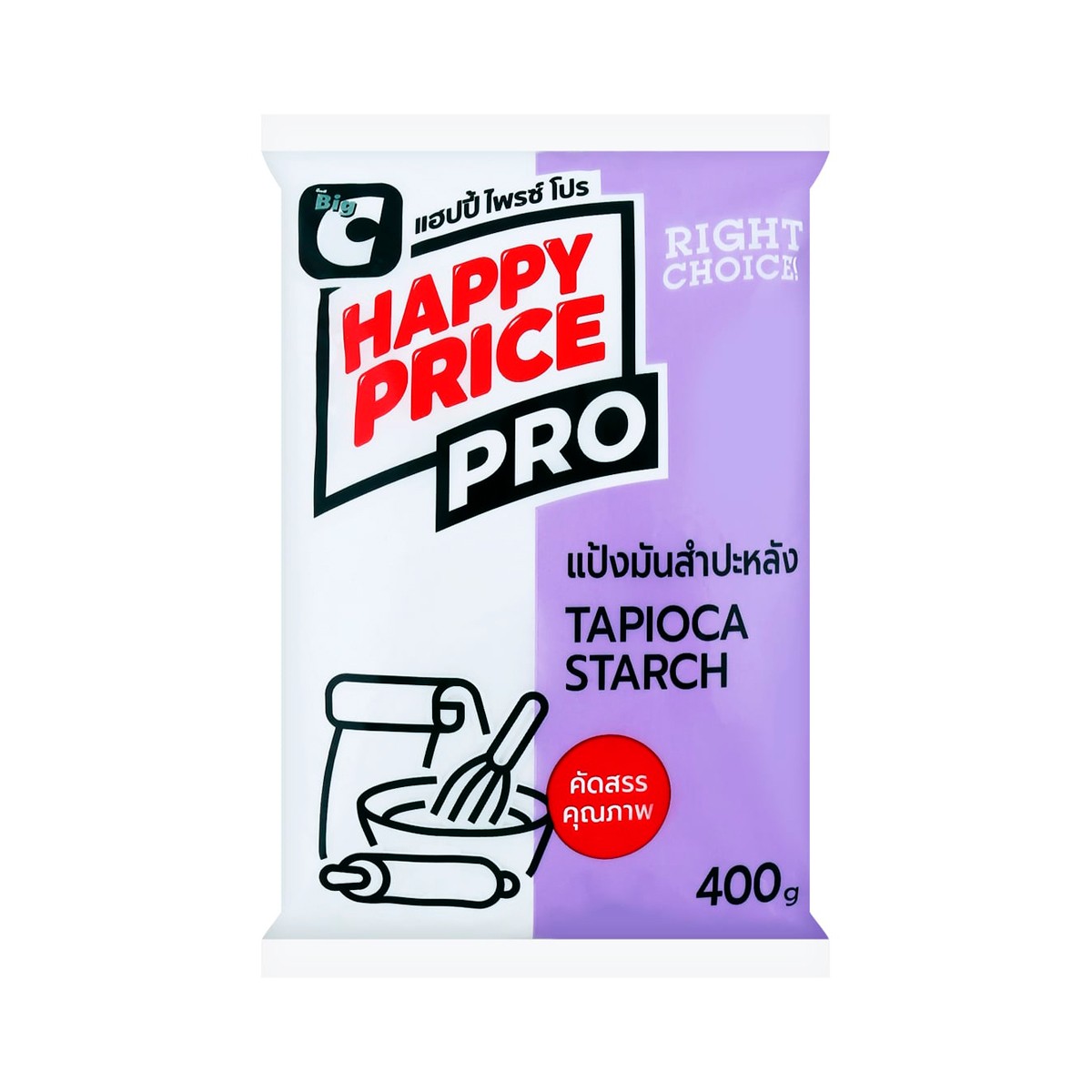 บิ๊กซี แฮปปี้ ไพรซ์ โปร แป้งมันสำปะหลัง 400 ก.