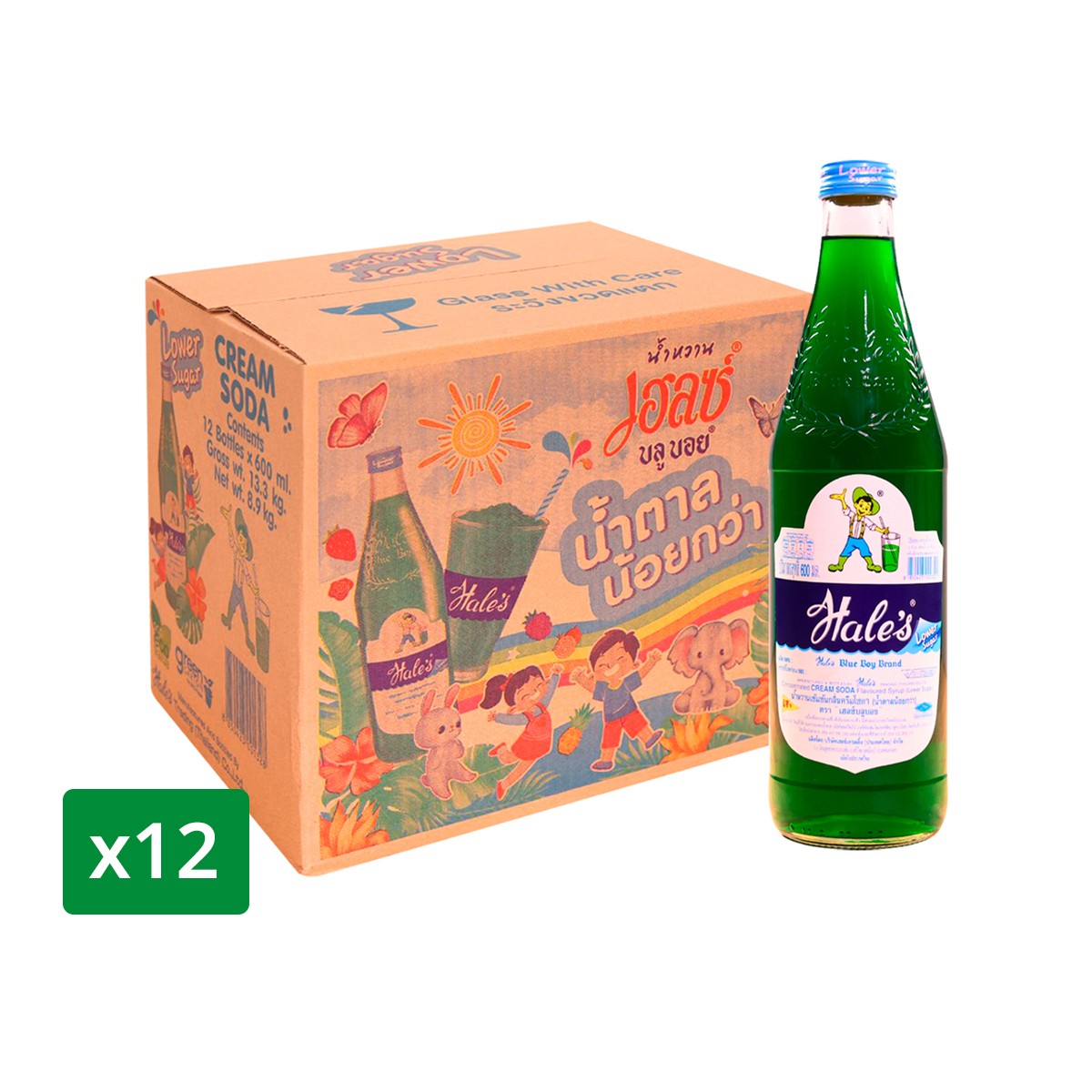 HALE'S BLUE BOY Concentrated Cream Soda Flavoured Syrup (Lower Sugar) 600 ml. x 12 Bottle
