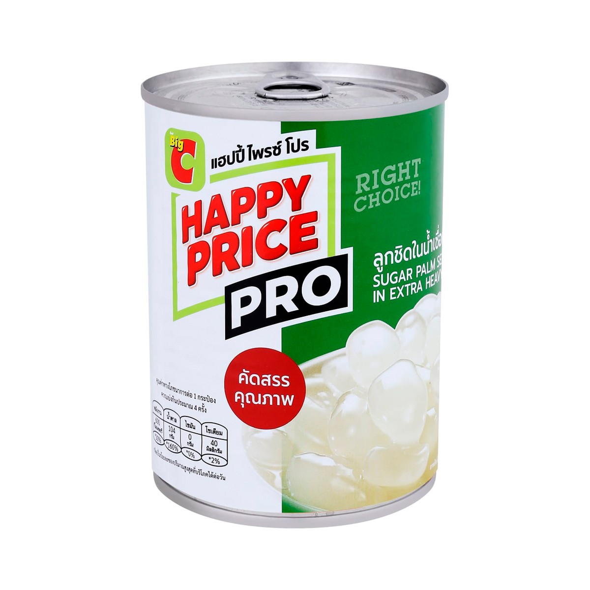 BIG C Happy Price Pro Canned Sugar Palm Seed in Syrup 610 g.