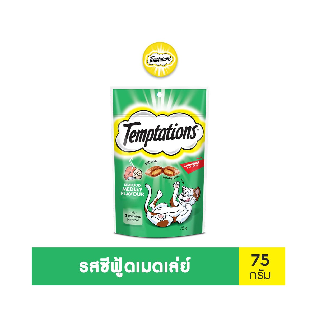 เทมเทชันส์ ขนมแมวสอดไส้ครีม รสซีฟู้ด เมดเล่ย์ 75 ก.
